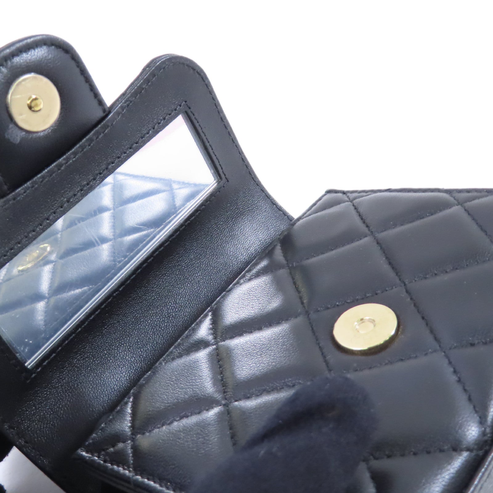 CHANEL 羊皮皮革Chain Shoulder Bag金扣鏈帶肩背袋黑色