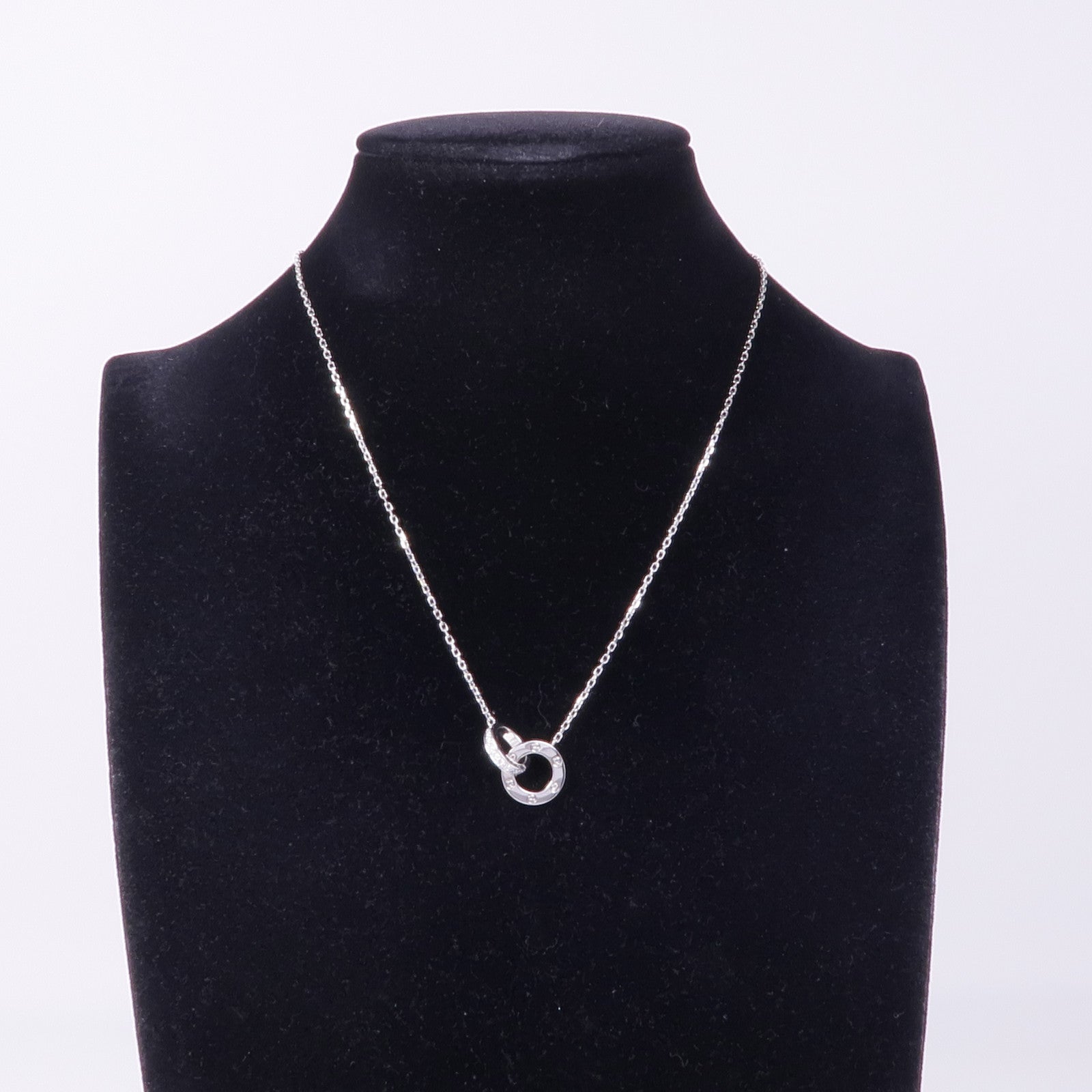CARTIER 18K白金Love Necklace鑽石項鍊