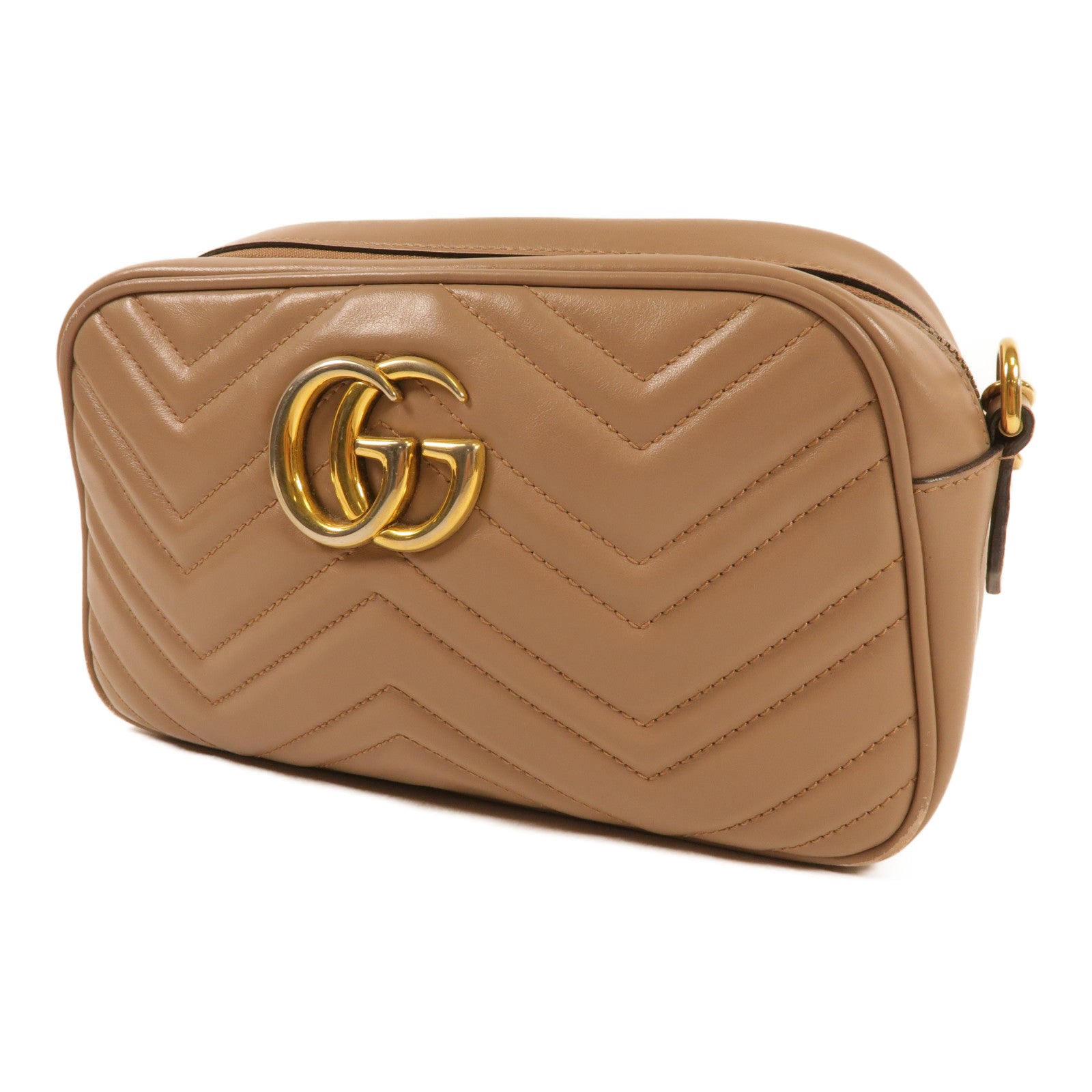 GUCCI 牛皮皮革GG Marmont Small Shoulder Bag金扣肩背袋