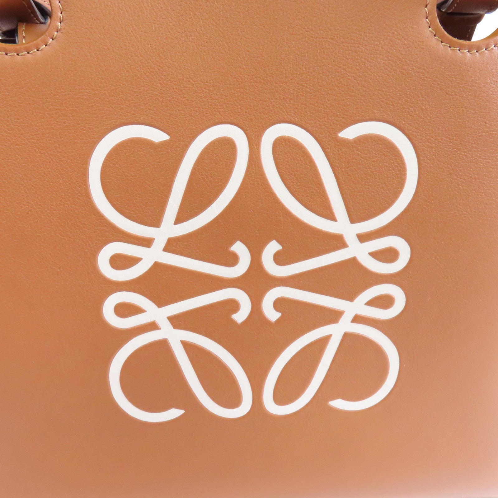 LOEWE 牛皮皮革Anagram Tote Small手挽肩背兩用袋啡色