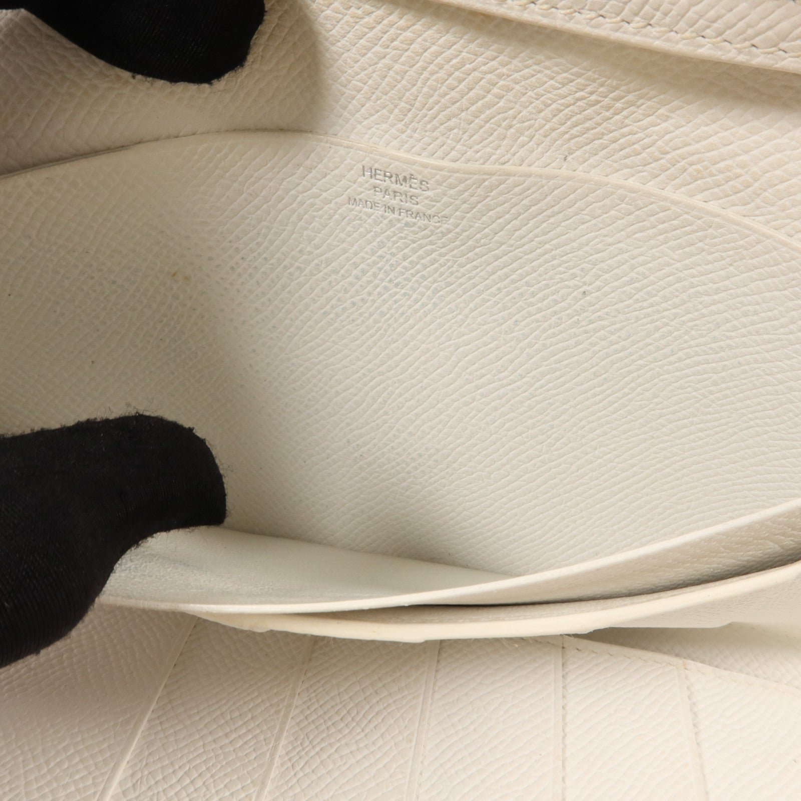 HERMES Epsom皮革Bearn Souffle Wallet長錢包Rose Tyrien/Craie