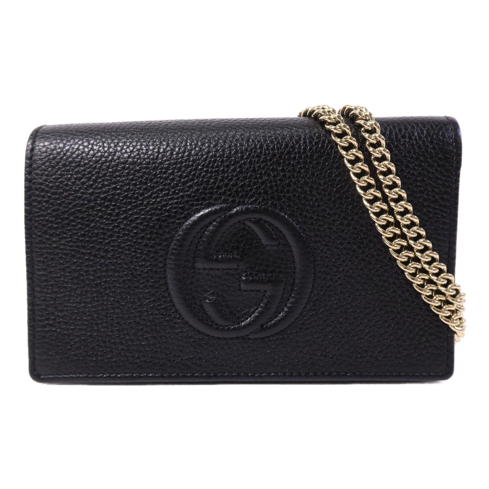 GUCCI 牛皮皮革Wallet On Chain金扣肩背袋
