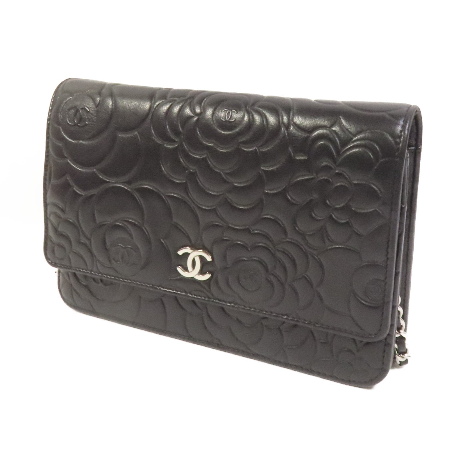 CHANEL 羊皮皮革WOC Wallet On Chain銀扣鏈帶肩背袋