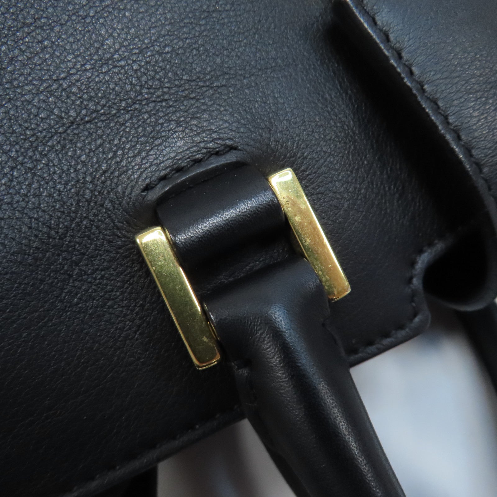 SAINT LAURENT 牛皮皮革2 Way Shoulder金扣手挽肩背兩用袋黑色