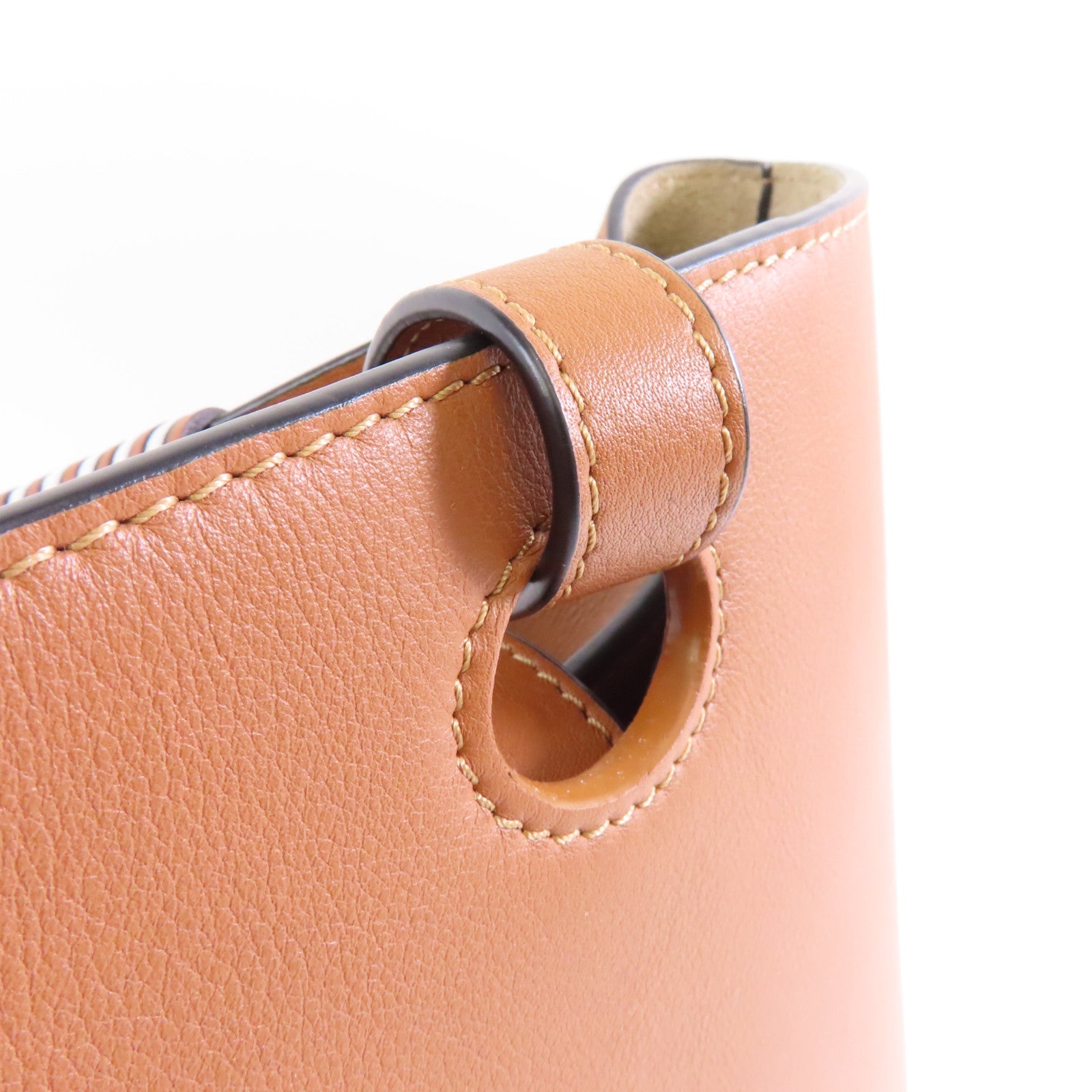 LOEWE 牛皮皮革Anagram Tote Small手挽肩背兩用袋啡色