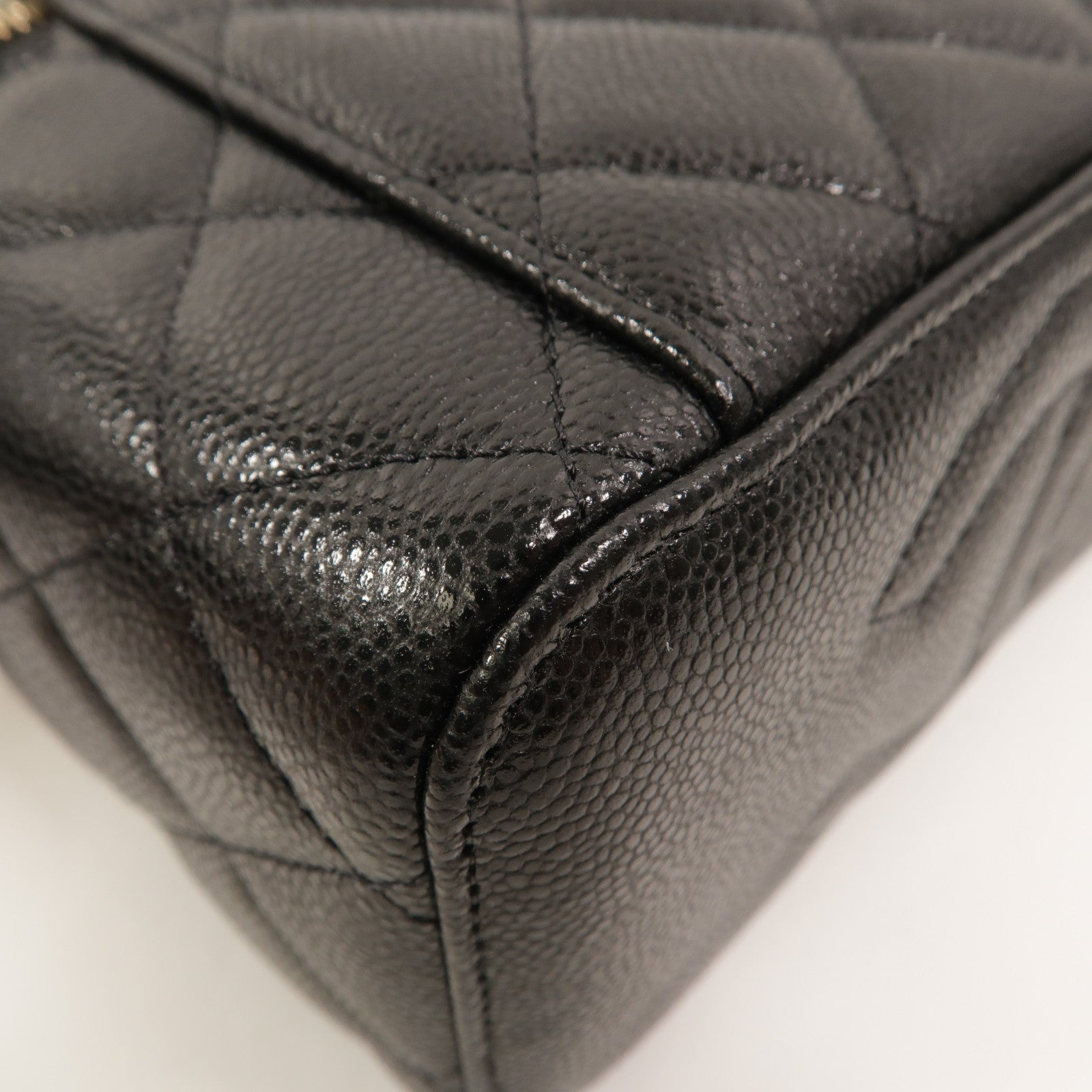 CHANEL 牛皮皮革Vanity Case鏈帶肩背袋