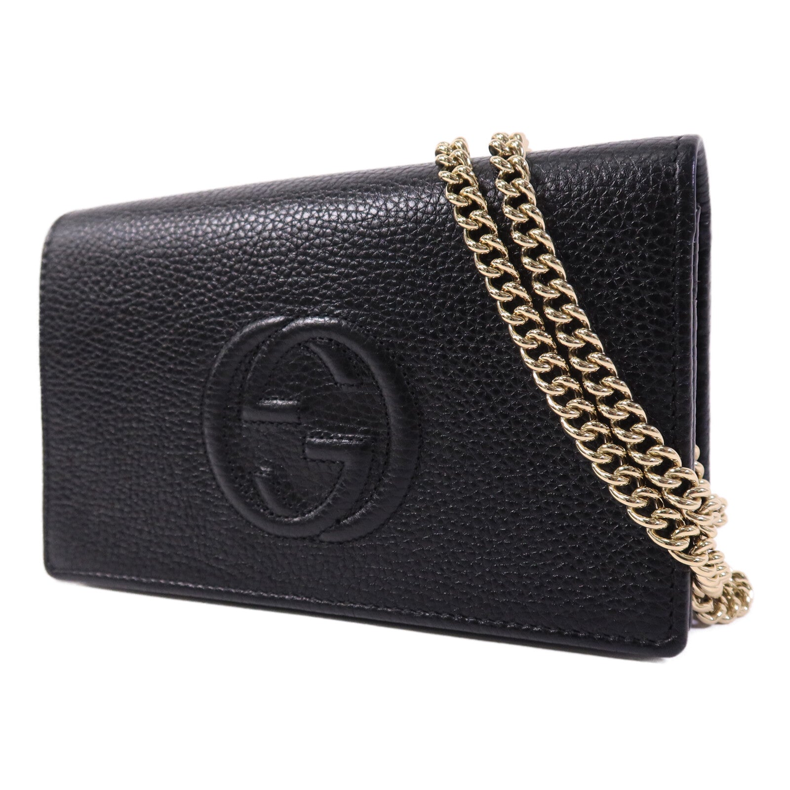 GUCCI 牛皮皮革Wallet On Chain金扣肩背袋