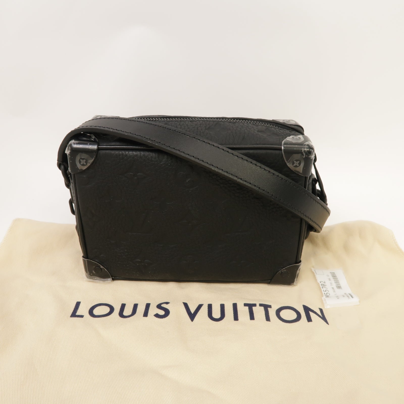 LOUIS VUITTON Monogram Taurillon Mini Soft Trunk肩背袋黑色