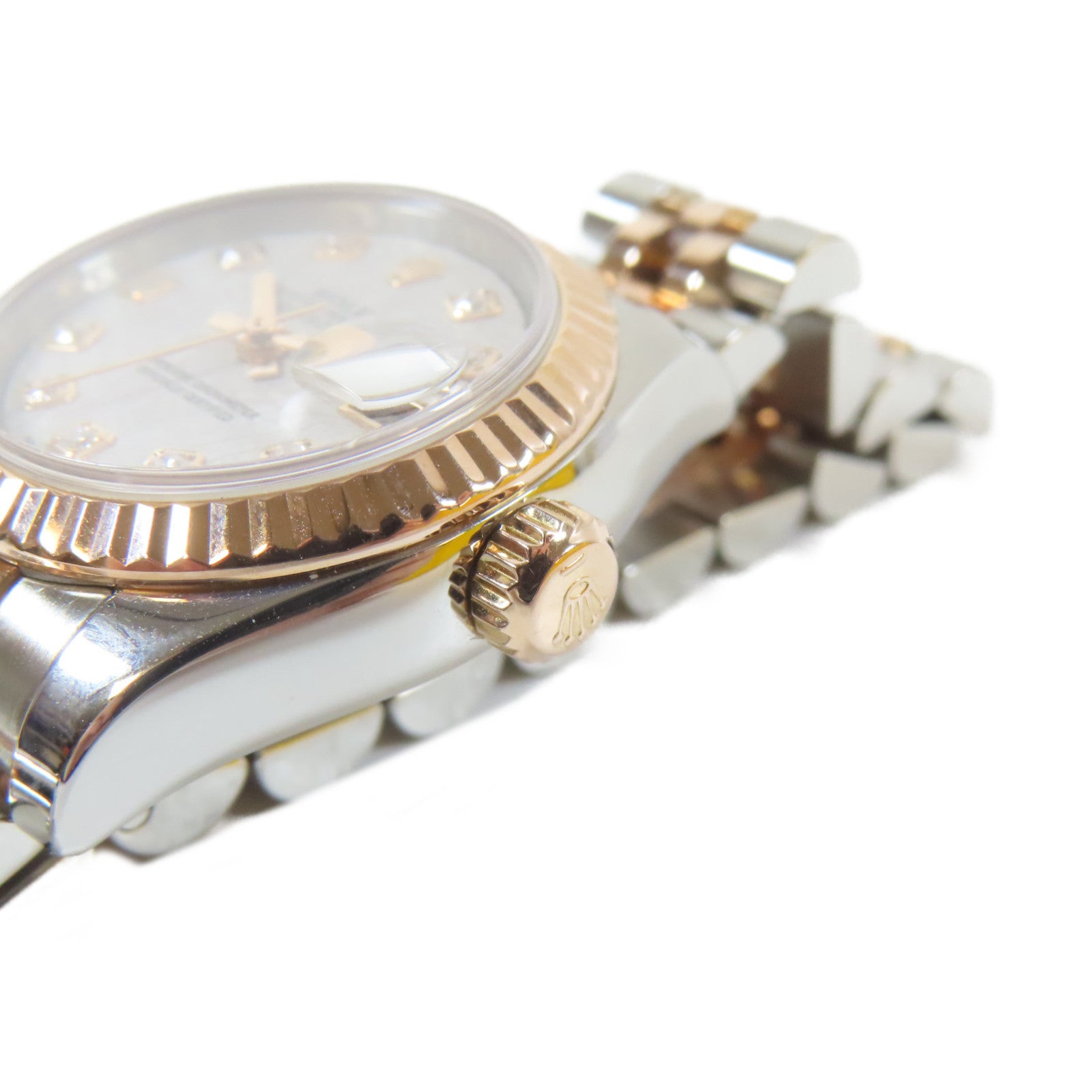 ROLEX Datejust 26mm 18K玫瑰金/不鏽鋼手錶自動機芯銀色