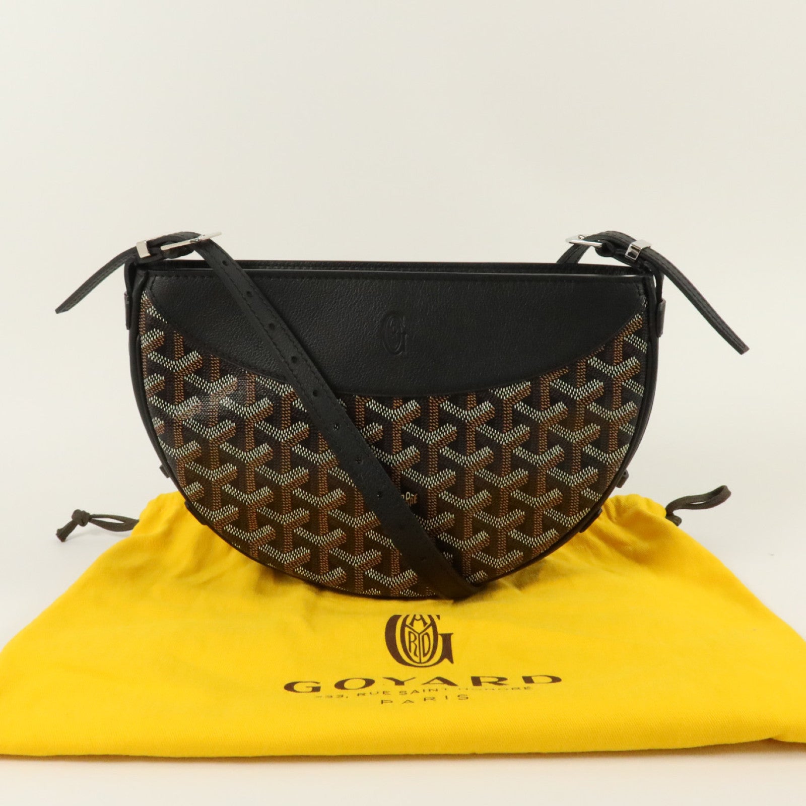 GOYARD 塗層帆布Hirondelle Bag銀扣肩背袋
