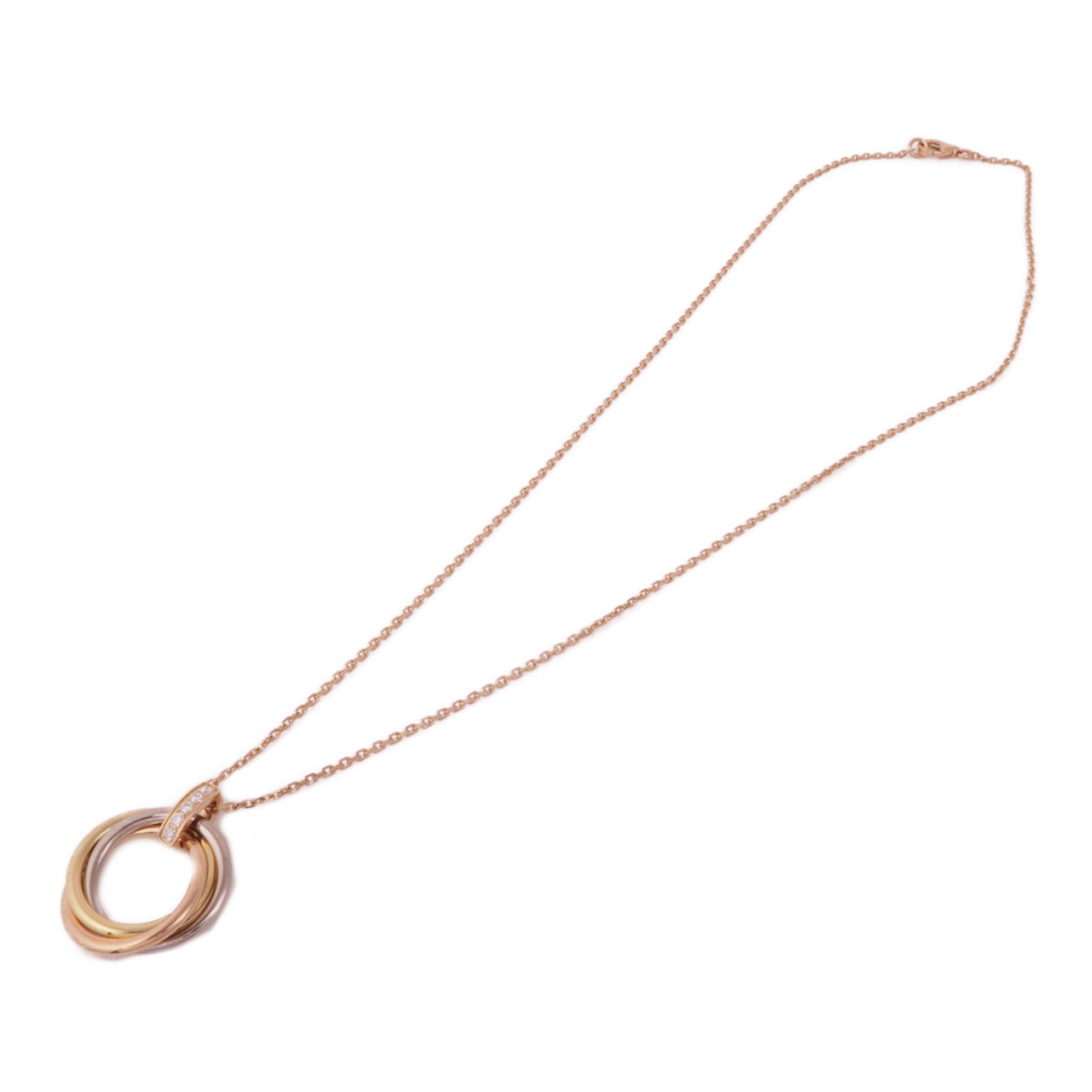 CARTIER 【激減優惠】18K黃金/白金/玫瑰金Trinity Necklace 5P Diamond鑽石項鍊