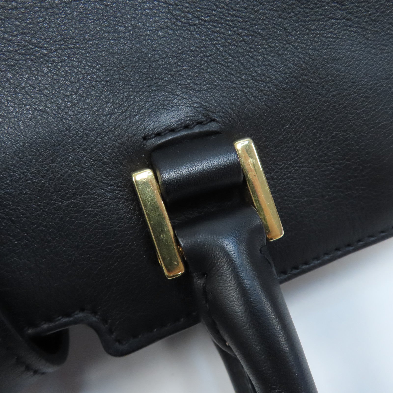 SAINT LAURENT 牛皮皮革2 Way Shoulder金扣手挽肩背兩用袋黑色