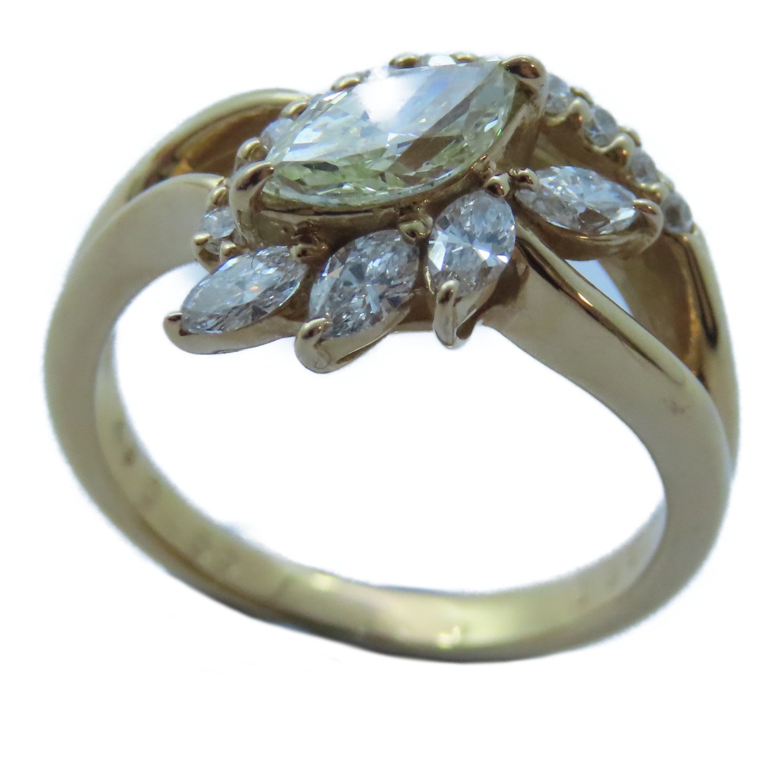 JEWELRY 【激減優惠】18K黃金Diamond Ring 0.466ct/0.38ct鑽石戒指US#5.5