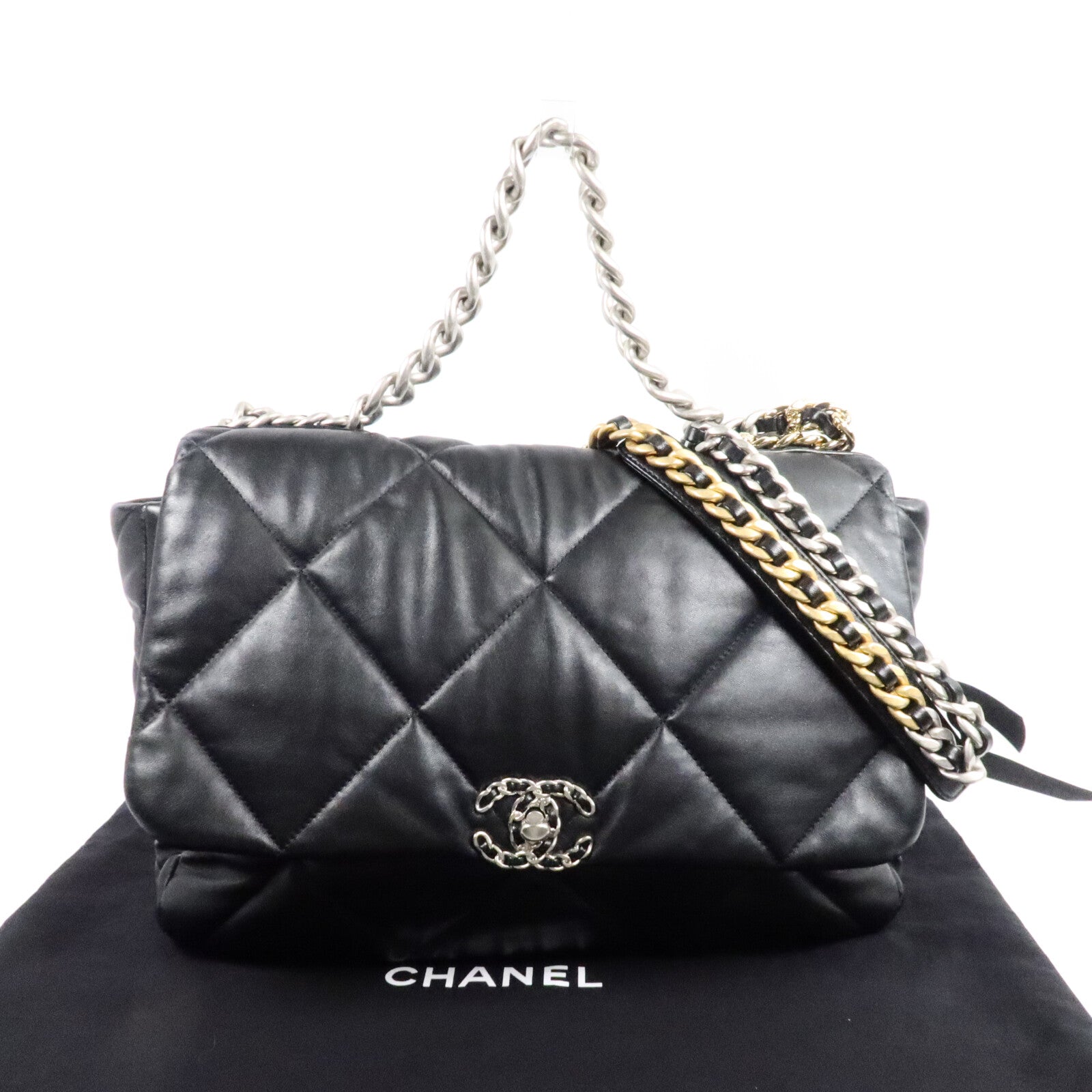 CHANEL 羊皮皮革Chanel 19 Large Shoulder Bag手挽肩背兩用袋