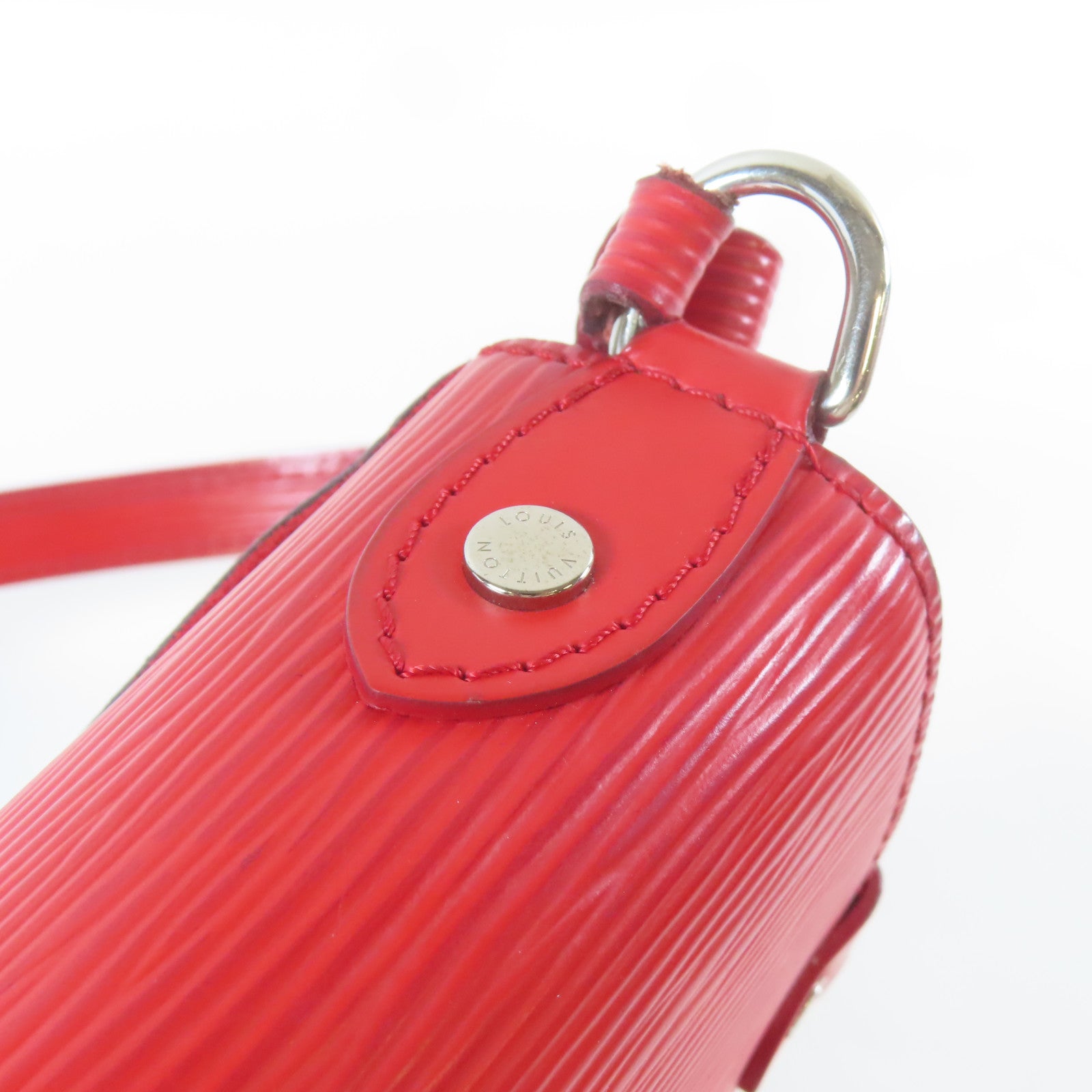 LOUIS VUITTON Monogram/Epi Saint Michel銀扣肩背袋啡色/紅色