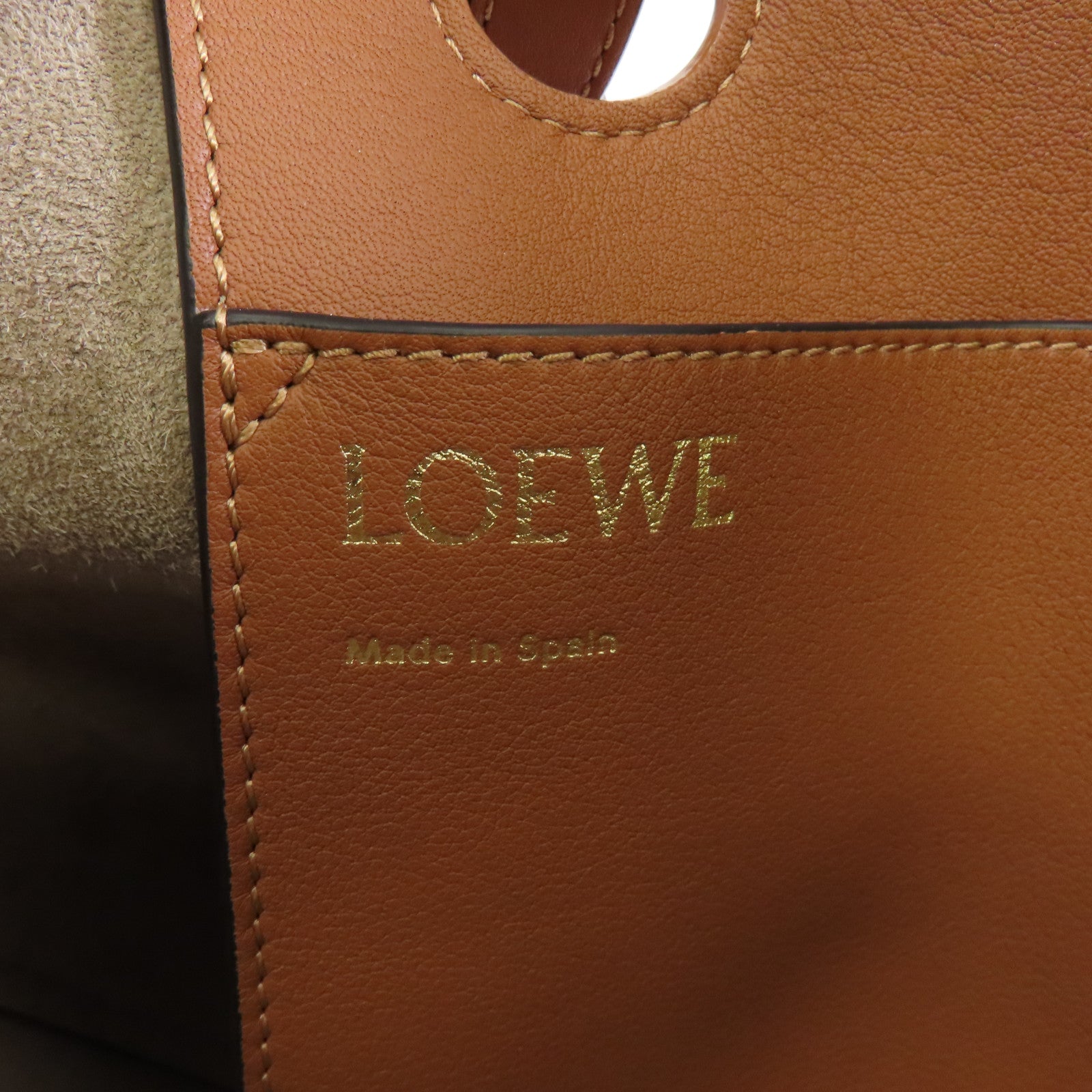 LOEWE 牛皮皮革Anagram Tote Small手挽肩背兩用袋啡色