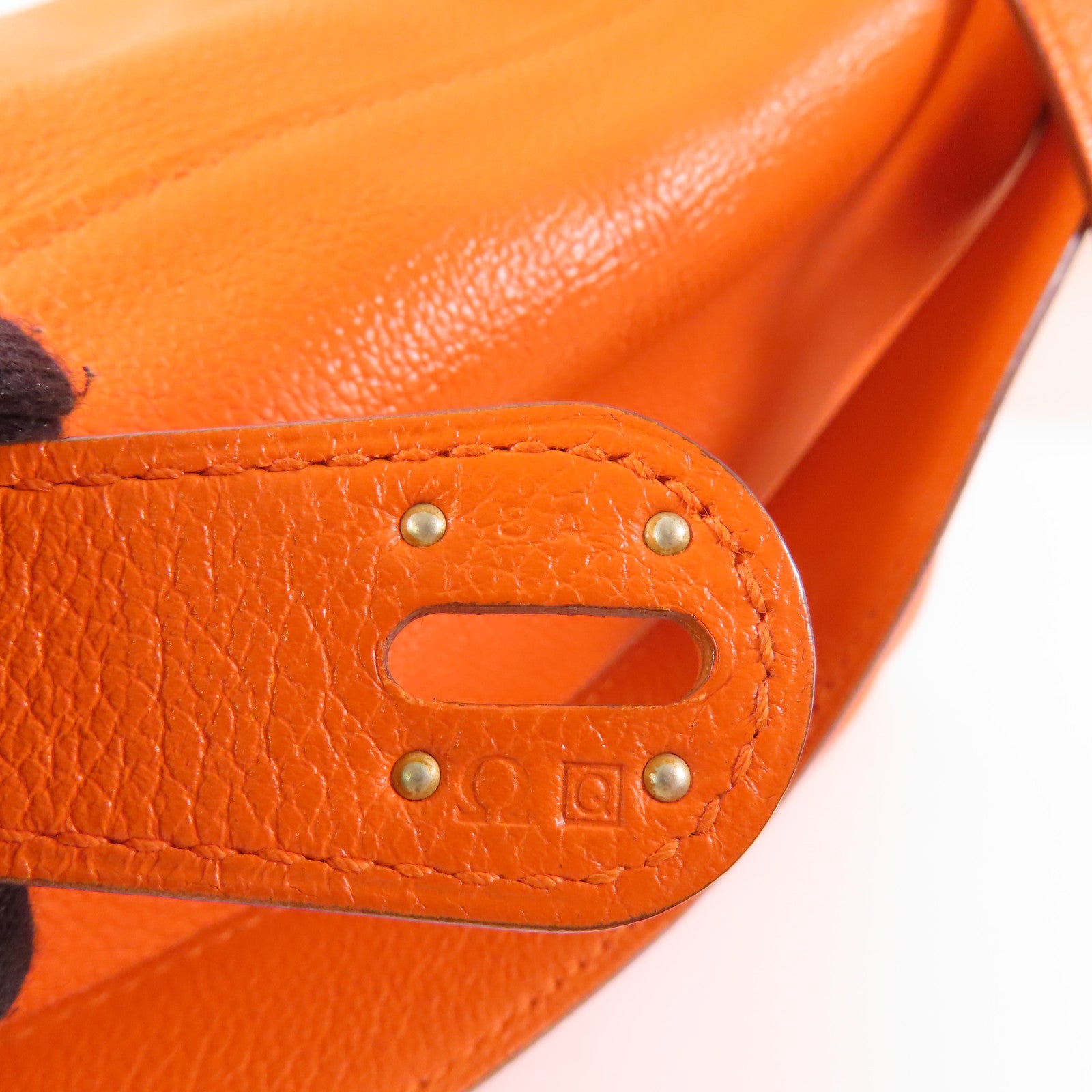 HERMES Evercolor皮革Lindy 30銀扣手挽肩背兩用袋93 Orange