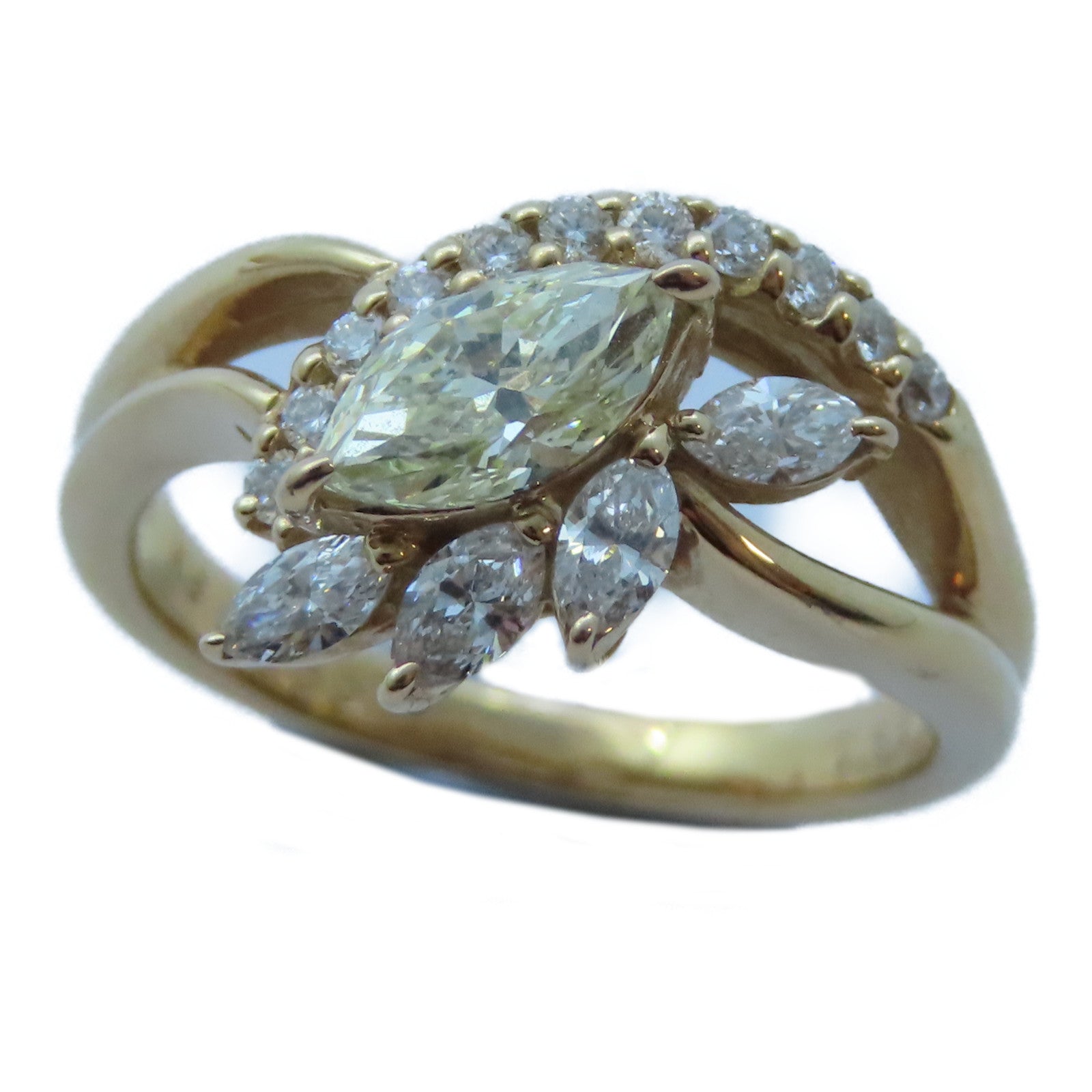 JEWELRY 【激減優惠】18K黃金Diamond Ring 0.466ct/0.38ct鑽石戒指US#5.5