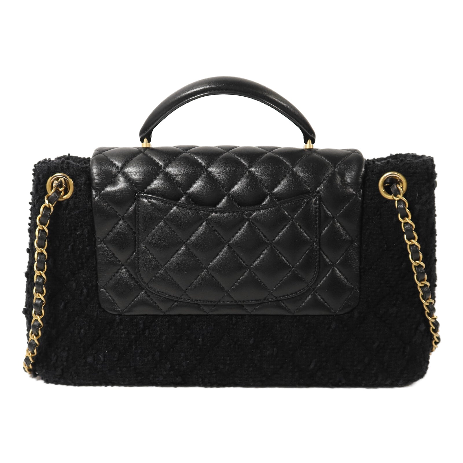 CHANEL 羊皮皮革/Tweed Chain Shoulder Bag鏈帶手挽肩背兩用袋