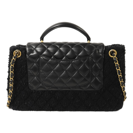 CHANEL 羊皮皮革/Tweed Chain Shoulder Bag鏈帶手挽肩背兩用袋