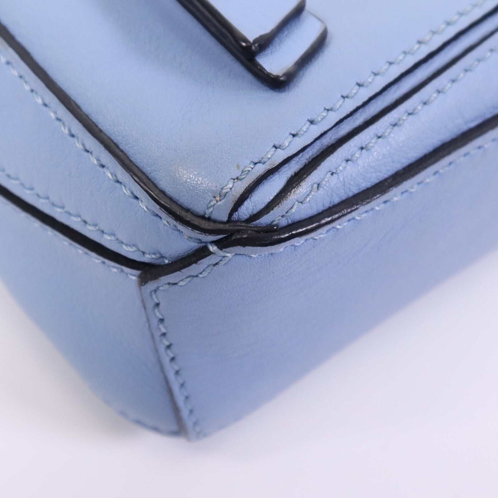 LOEWE 羊皮皮革Nano Puzzle銀扣鏈帶手挽肩背兩用袋