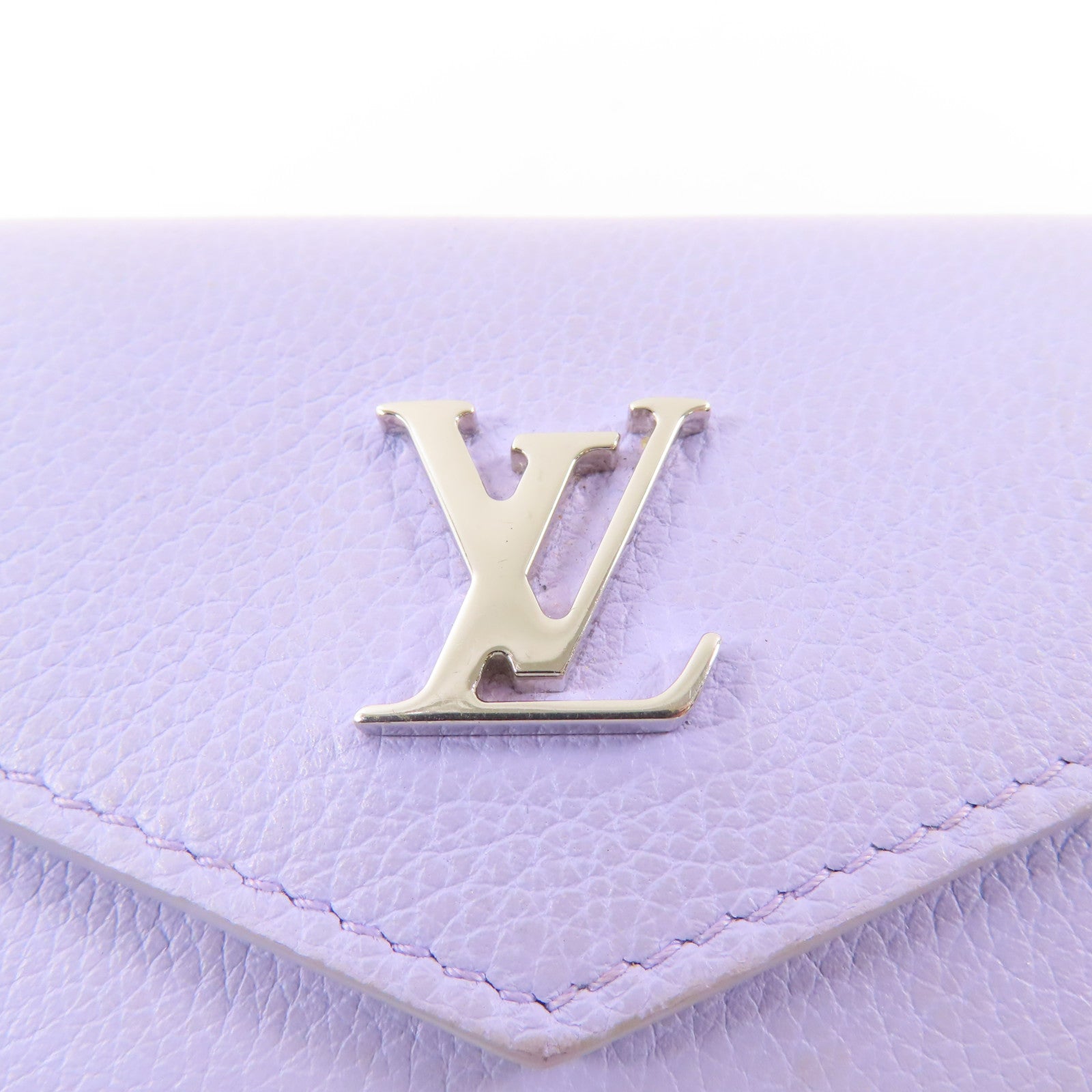 LOUIS VUITTON 牛皮皮革Lockmini Wallet銀扣錢包