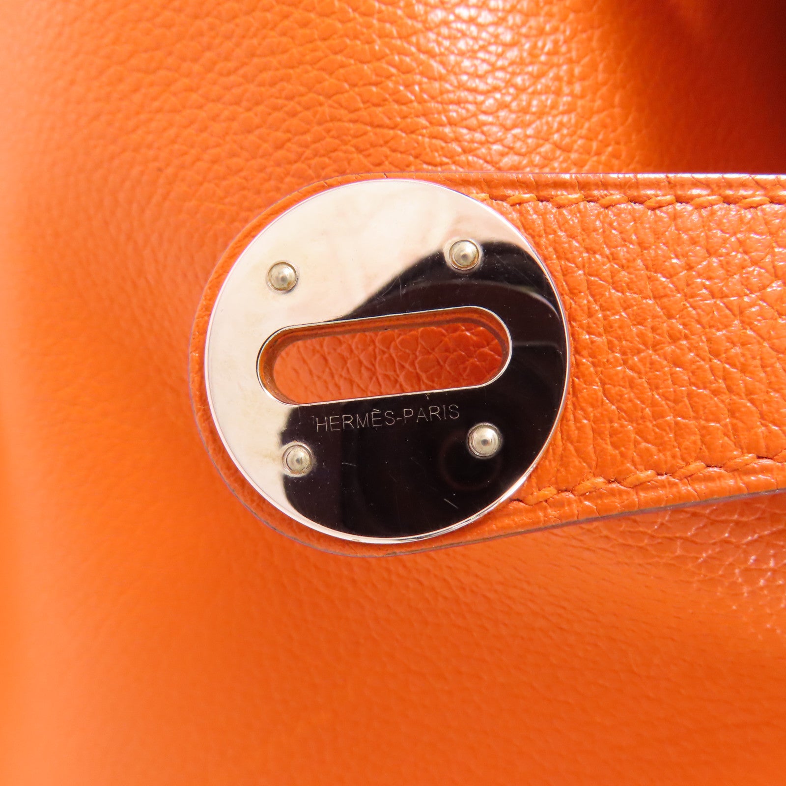 HERMES Evercolor皮革Lindy 30銀扣手挽肩背兩用袋93 Orange