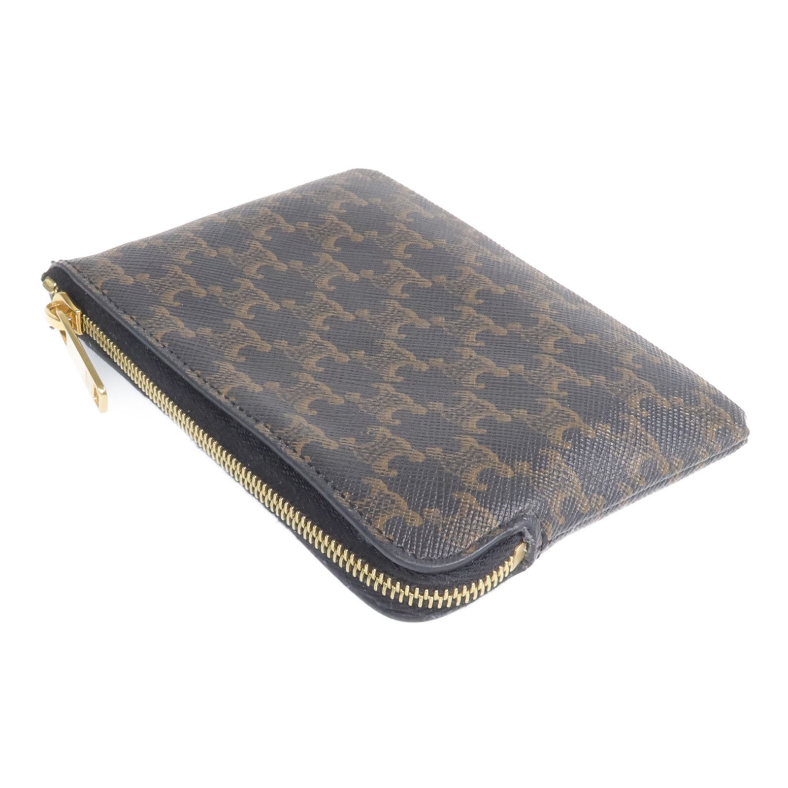 CELINE 塗層帆布Coin And Card Pouch金扣錢包