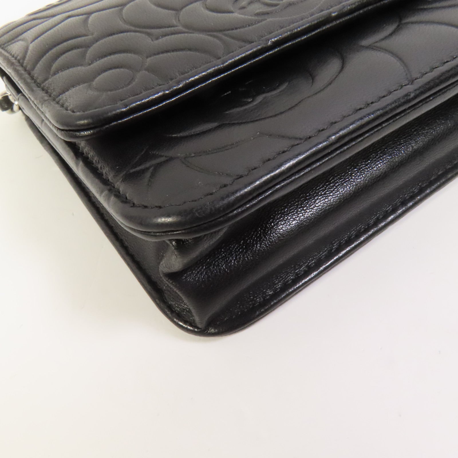 CHANEL 羊皮皮革WOC Wallet On Chain銀扣鏈帶肩背袋