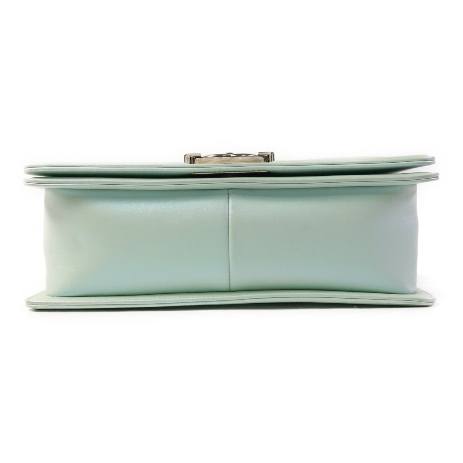 CHANEL 牛皮皮革Boy 25銀扣鏈帶肩背袋