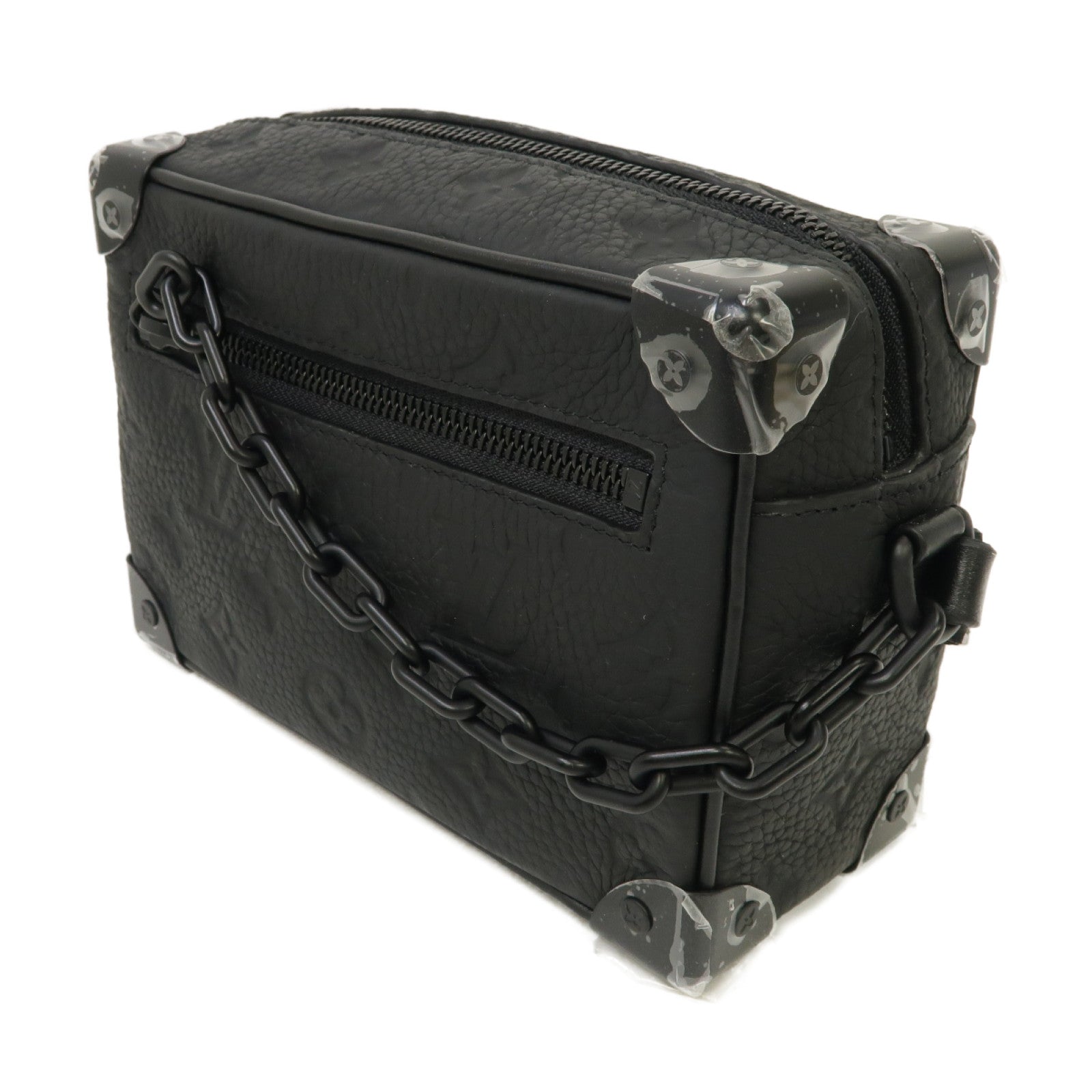 LOUIS VUITTON Monogram Taurillon Mini Soft Trunk肩背袋黑色