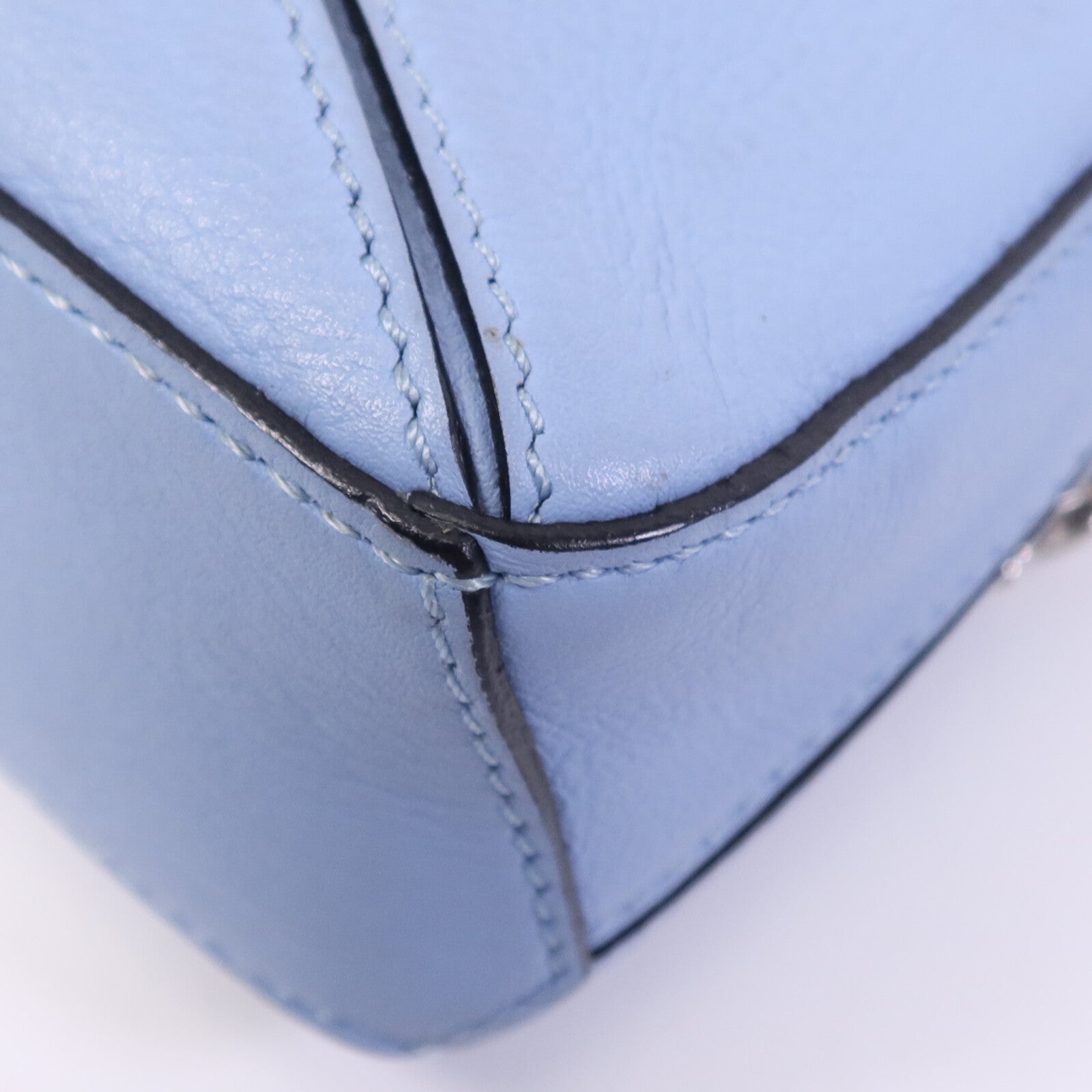 LOEWE 羊皮皮革Nano Puzzle銀扣鏈帶手挽肩背兩用袋