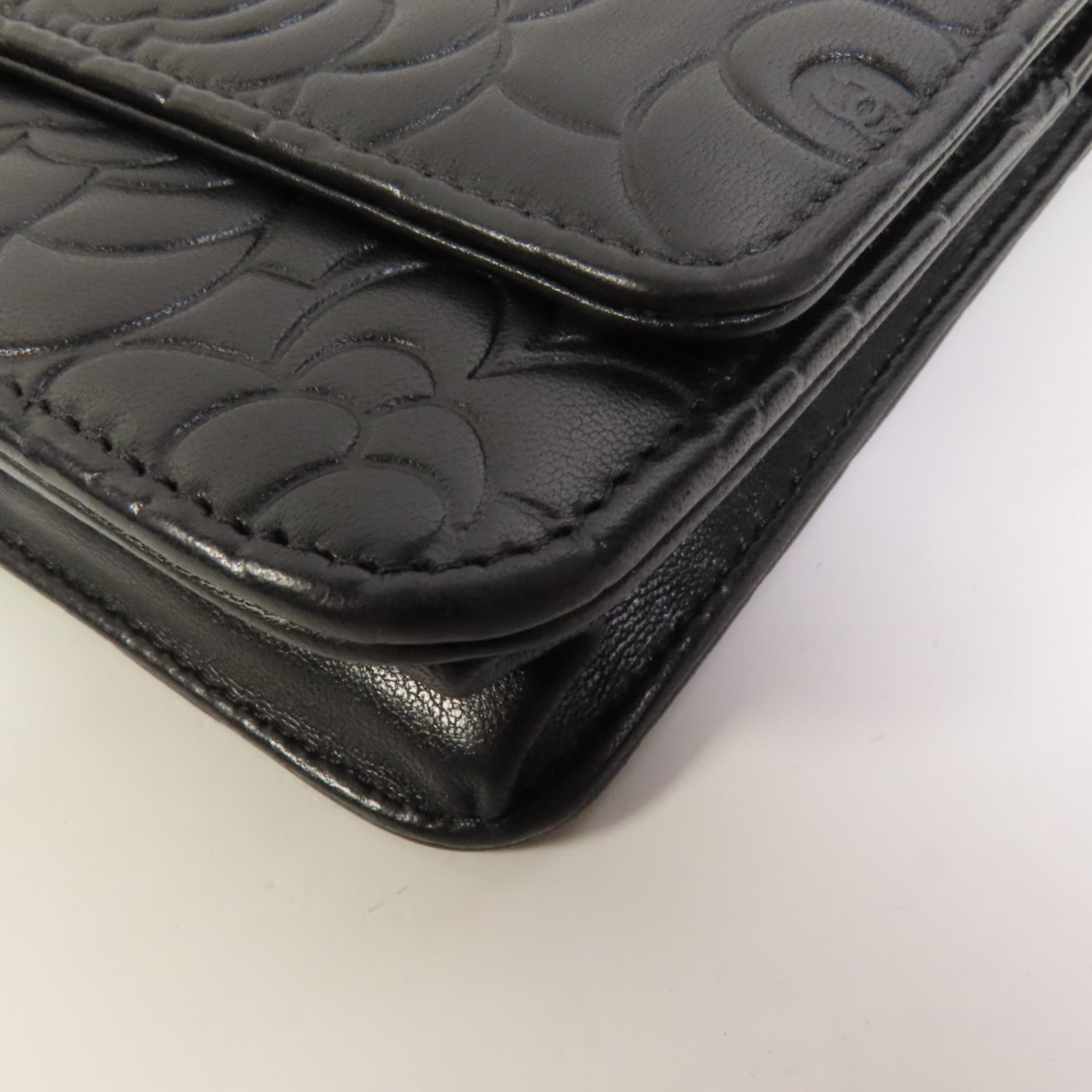 CHANEL 羊皮皮革WOC Wallet On Chain銀扣鏈帶肩背袋
