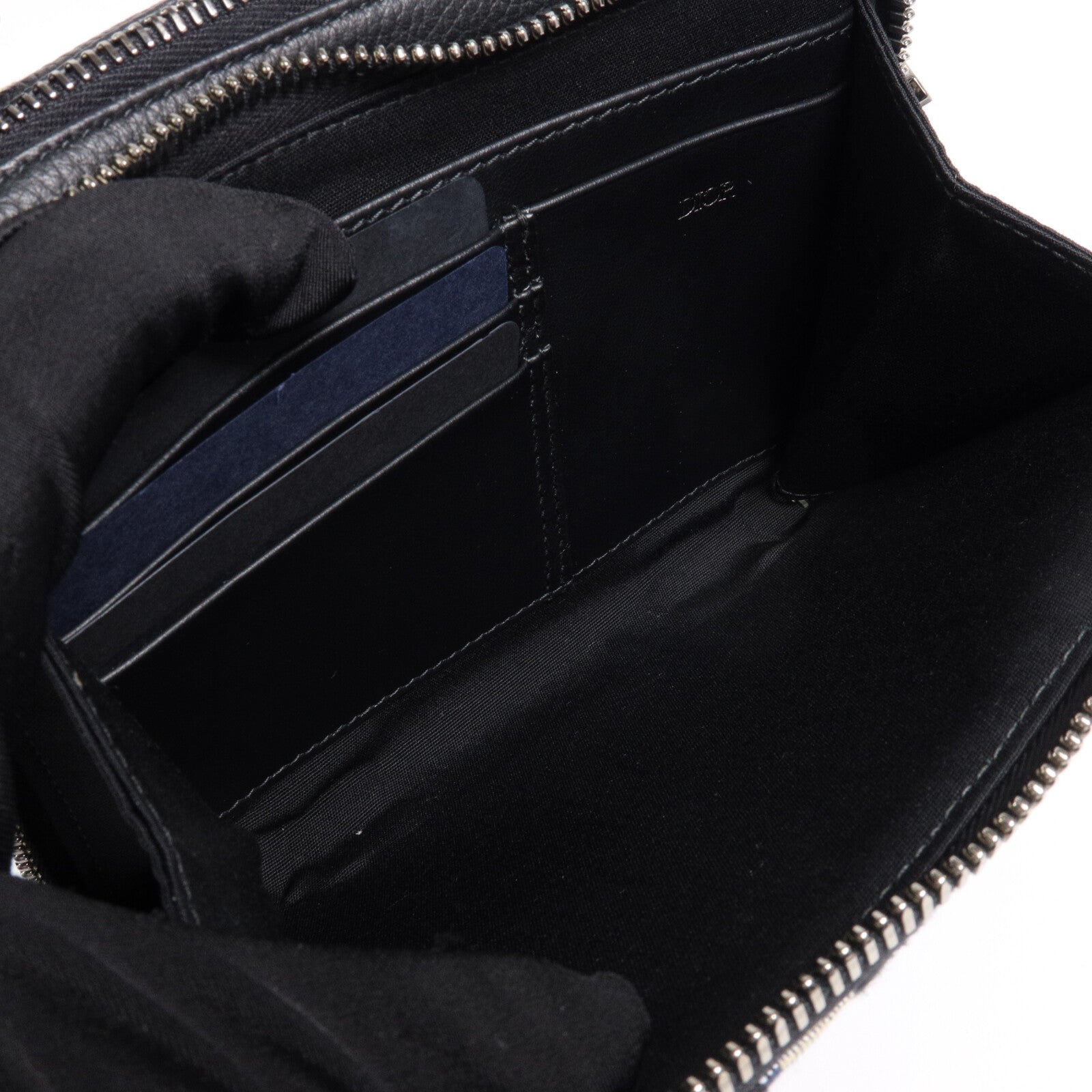 Dior 帆布Oblique Zipped Pouch肩背袋