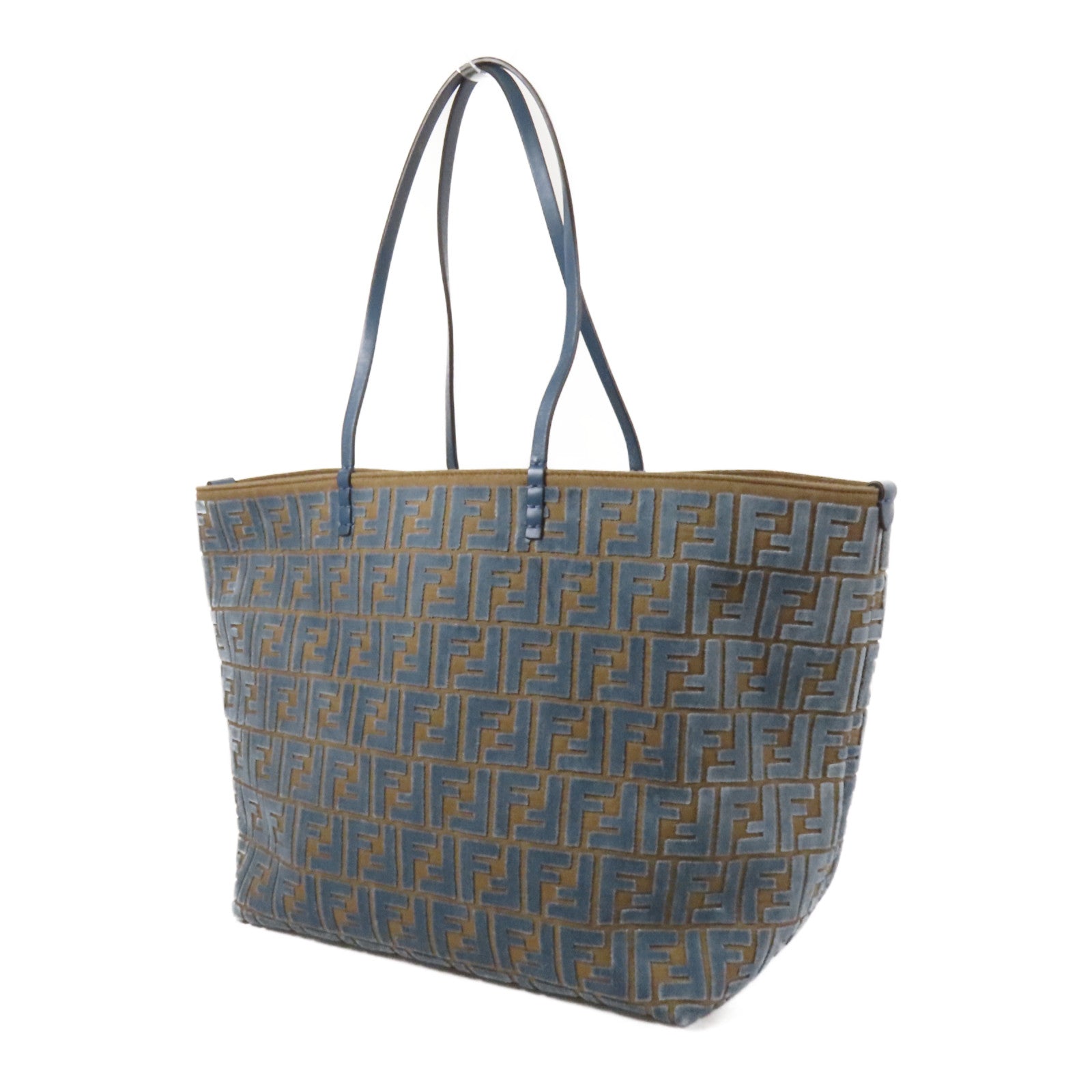 FENDI 帆布/天鵝絨Roll Large肩背袋