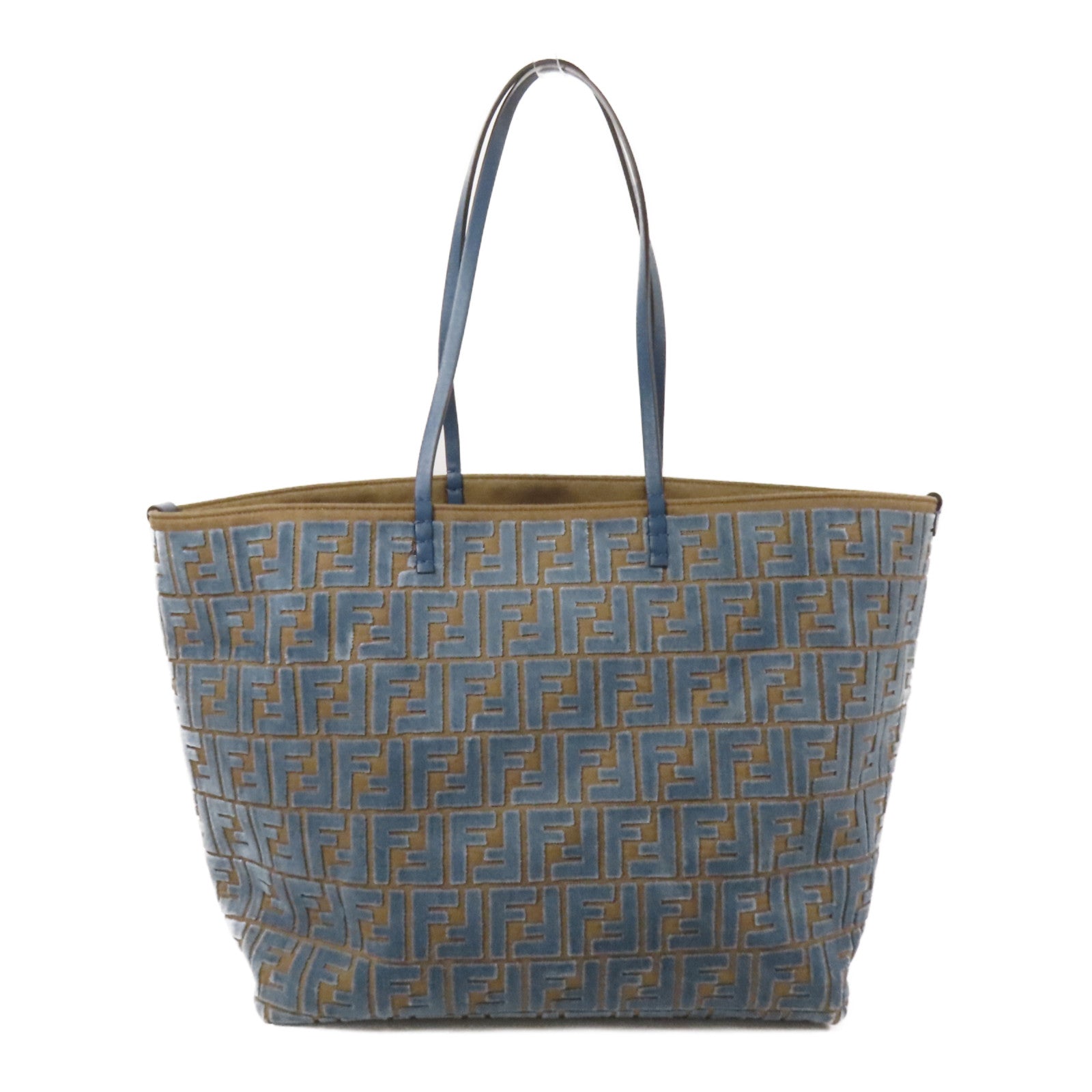 FENDI 帆布/天鵝絨Roll Large肩背袋