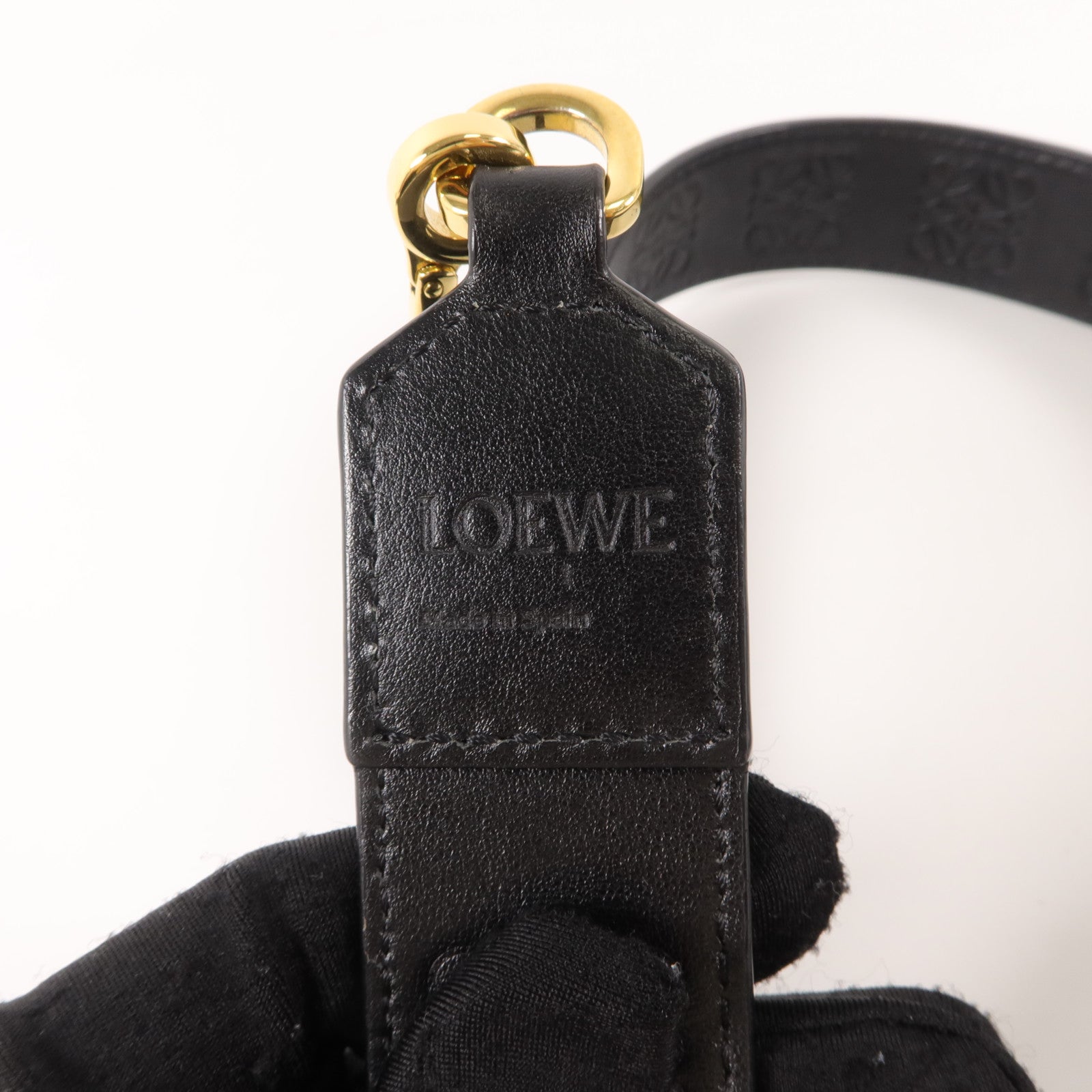 LOEWE 牛皮皮革Anagram Strap肩帶