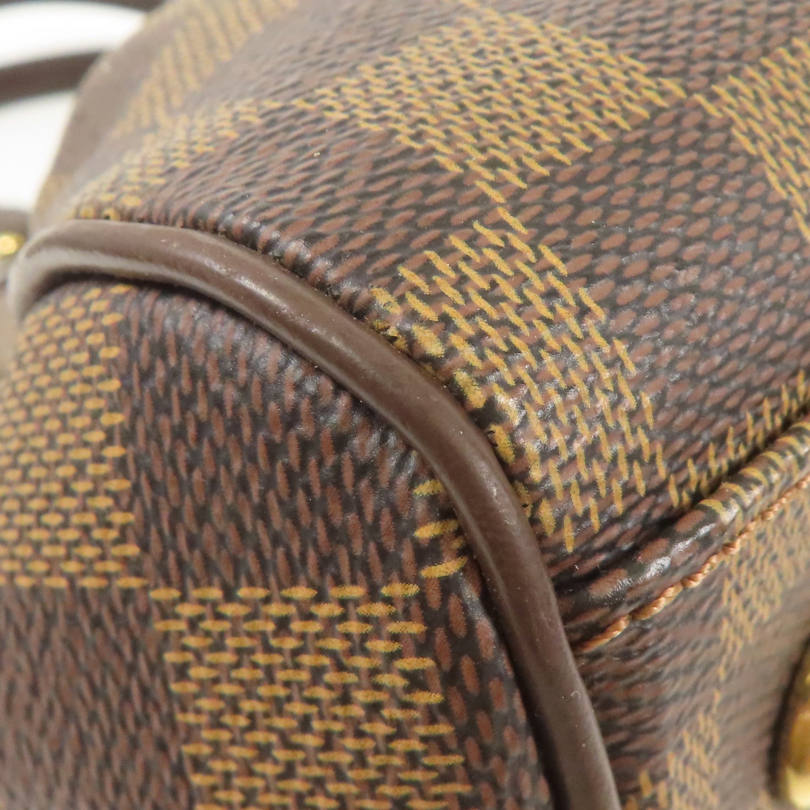 LOUIS VUITTON Damier Trevi金扣手挽肩背兩用袋
