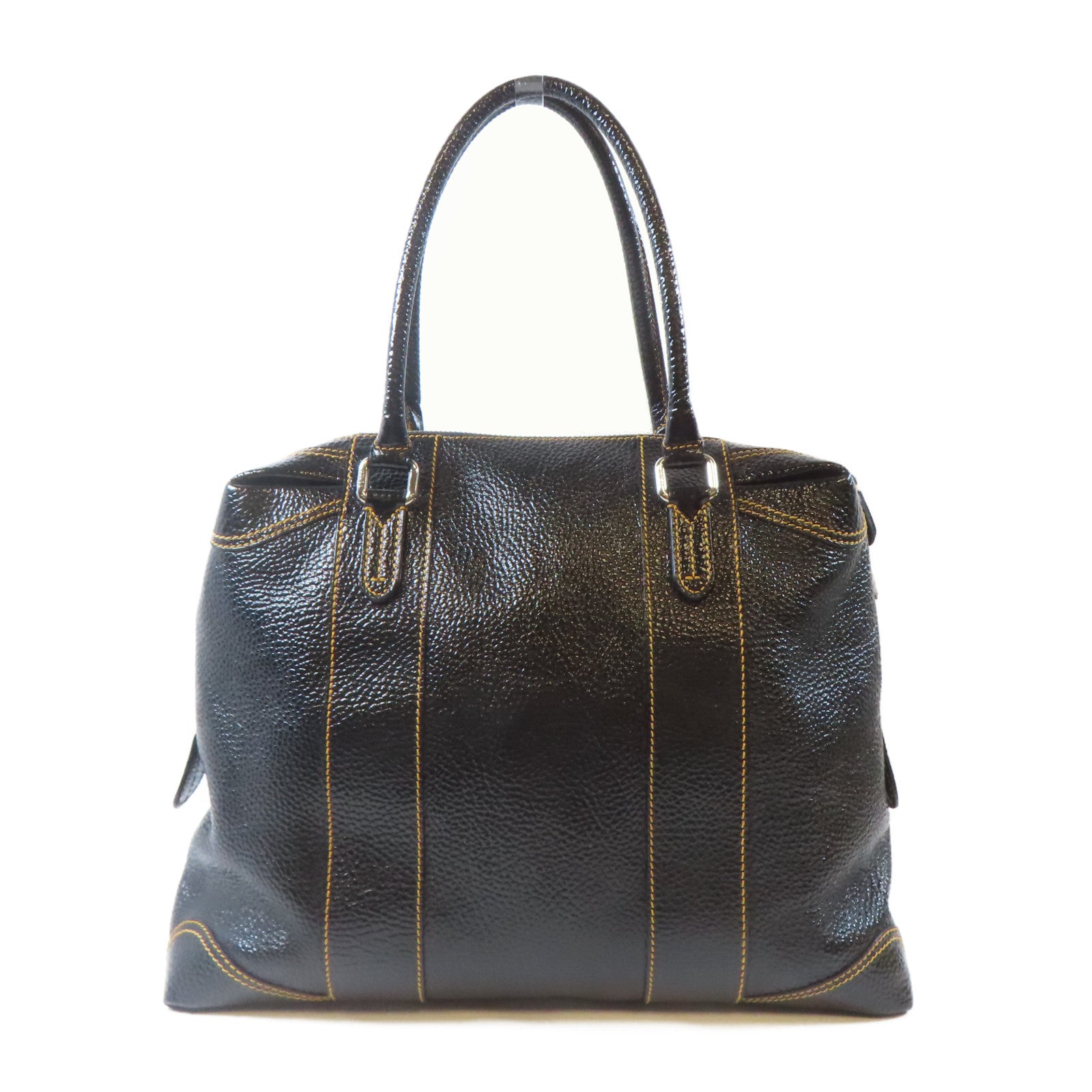 FENDI 【激減優惠】皮革Shoulder Bag銀扣肩背袋黑色