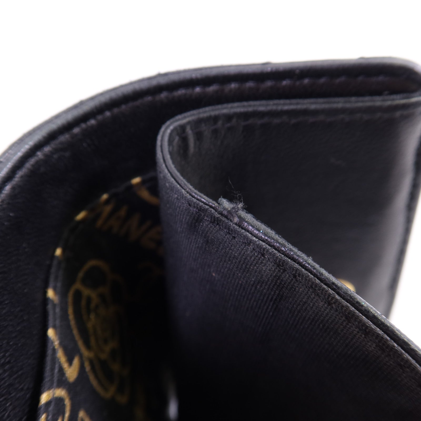 CHANEL 【激減優惠】羊皮皮革Wallet金扣錢包