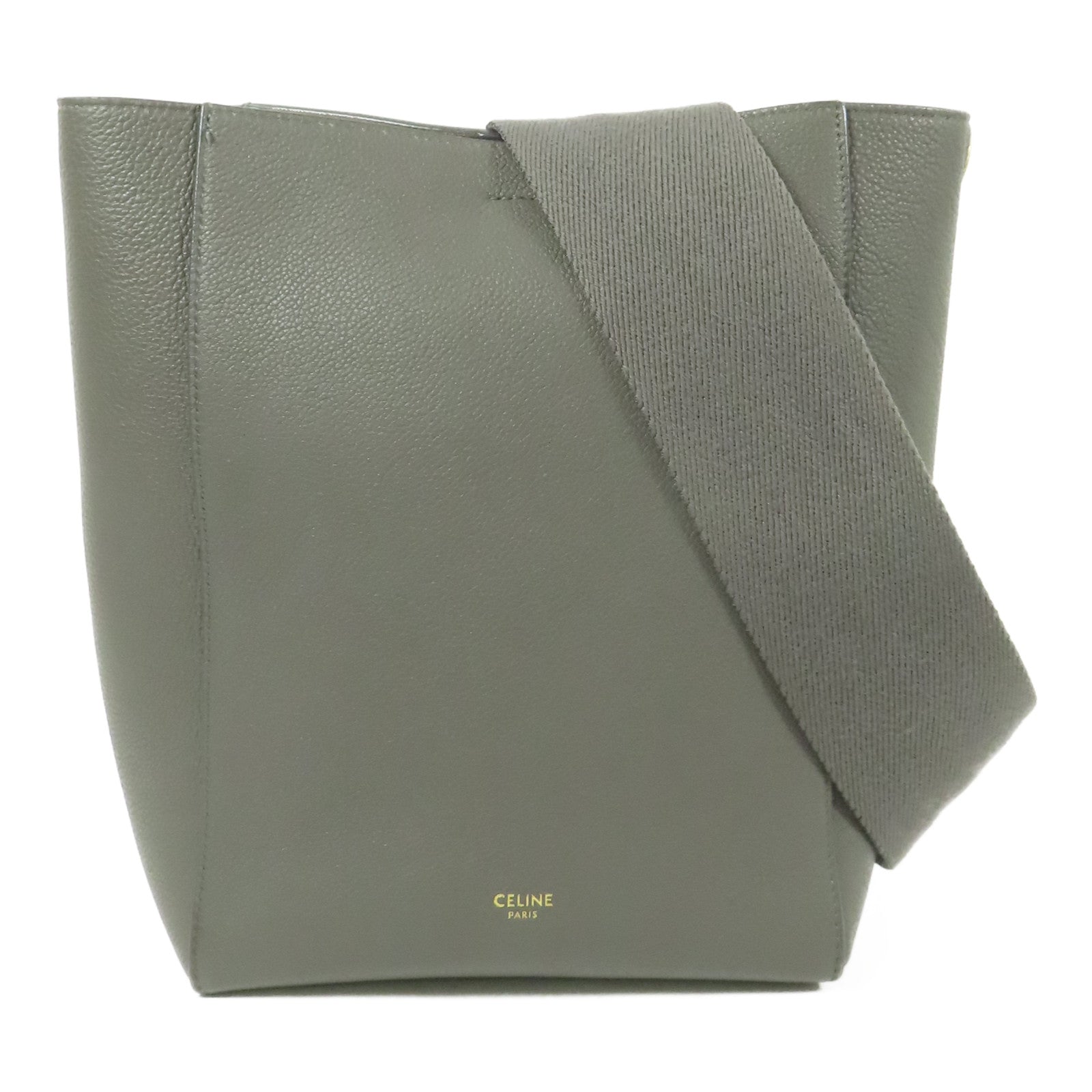 CELINE 牛皮皮革Sangle Bucket金扣肩背袋