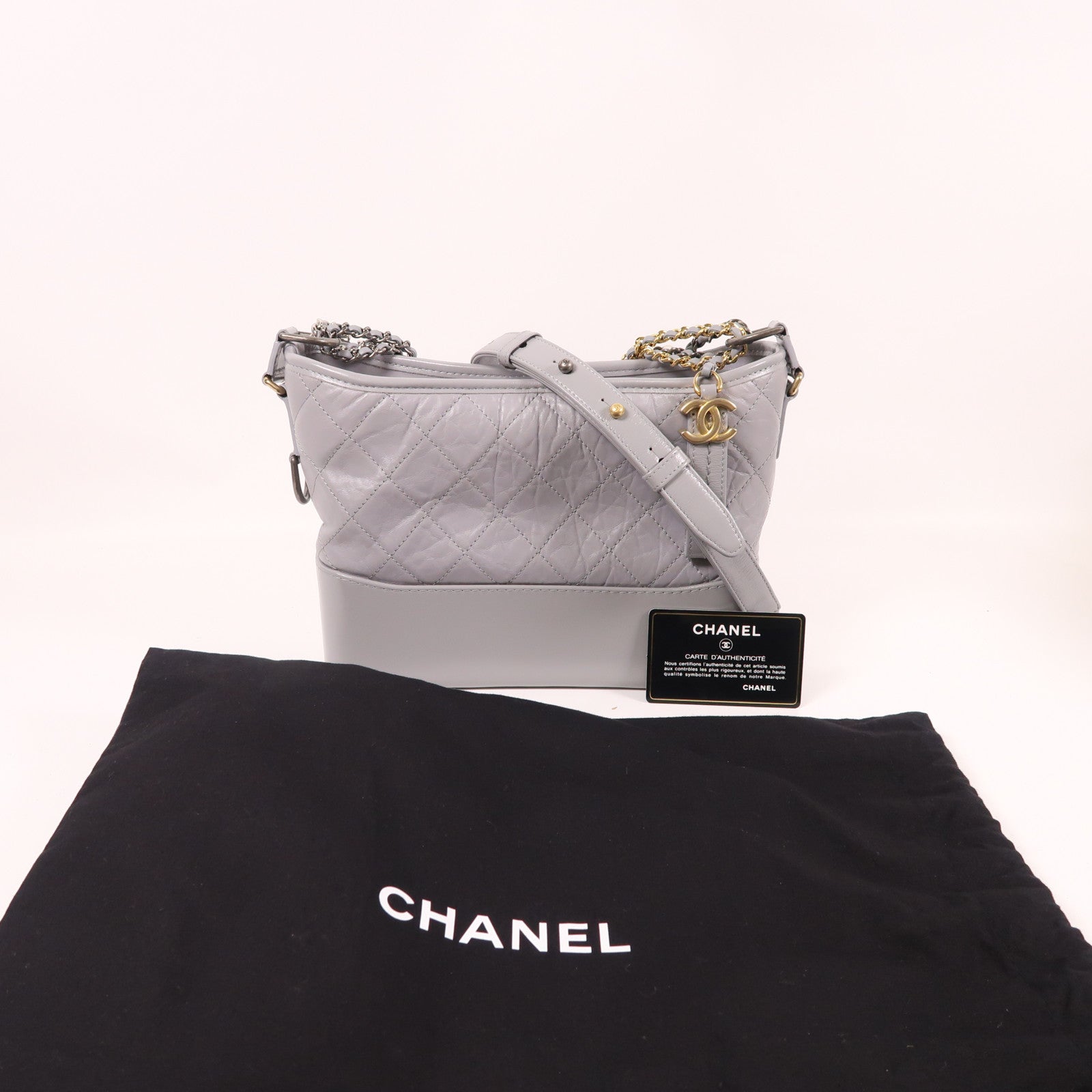 CHANEL 牛皮皮革Gabrielle鏈帶肩背袋