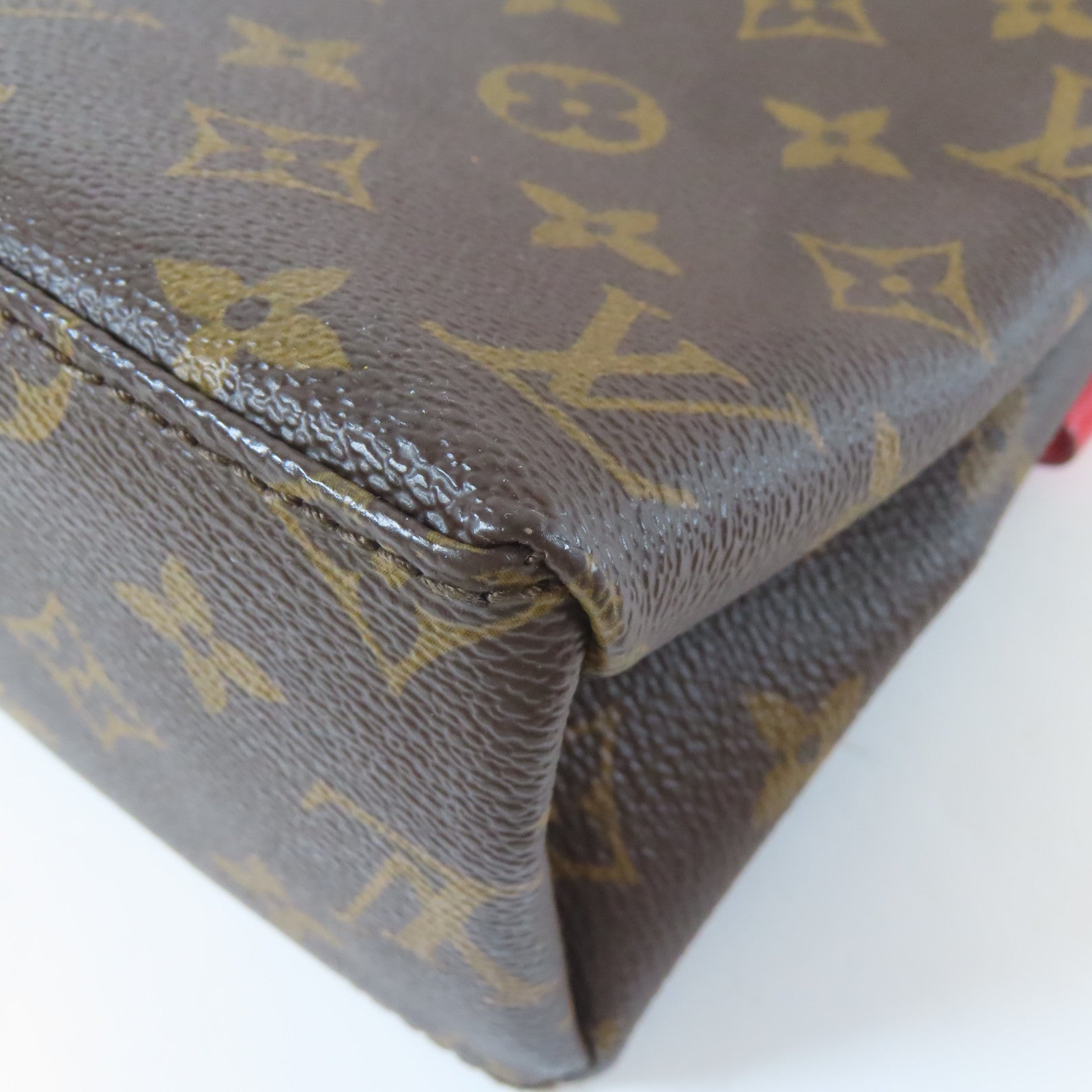 LOUIS VUITTON Monogram/Epi Saint Michel銀扣肩背袋啡色/紅色