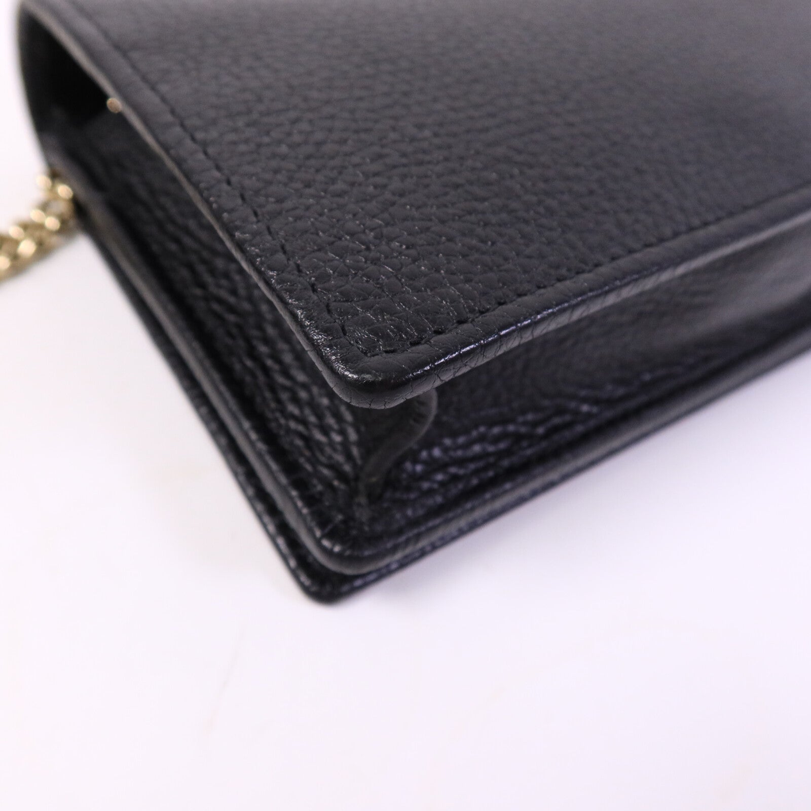 GUCCI 牛皮皮革Wallet On Chain金扣肩背袋