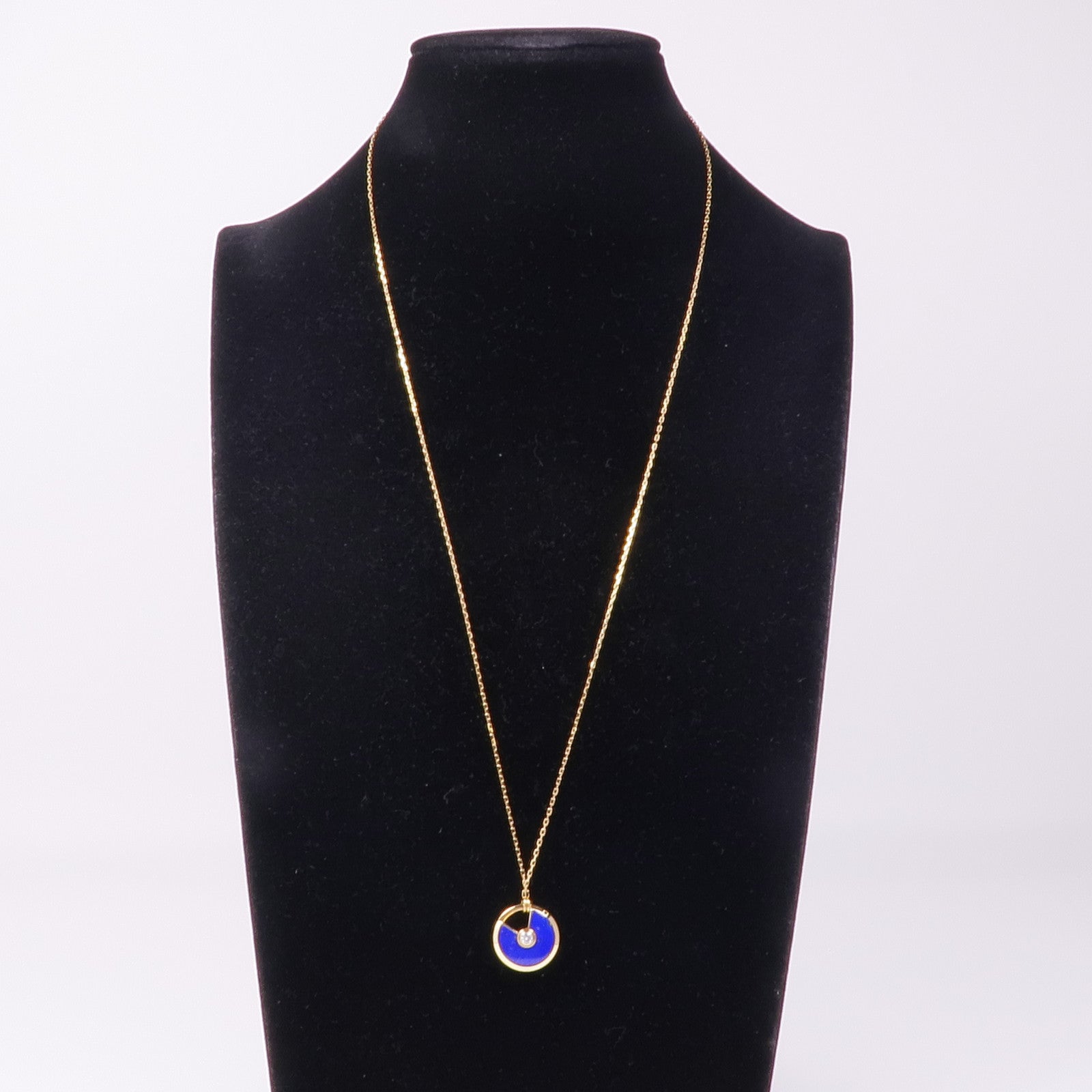 CARTIER 18K黃金Amulette de Cartier青金石/鑽石項鍊