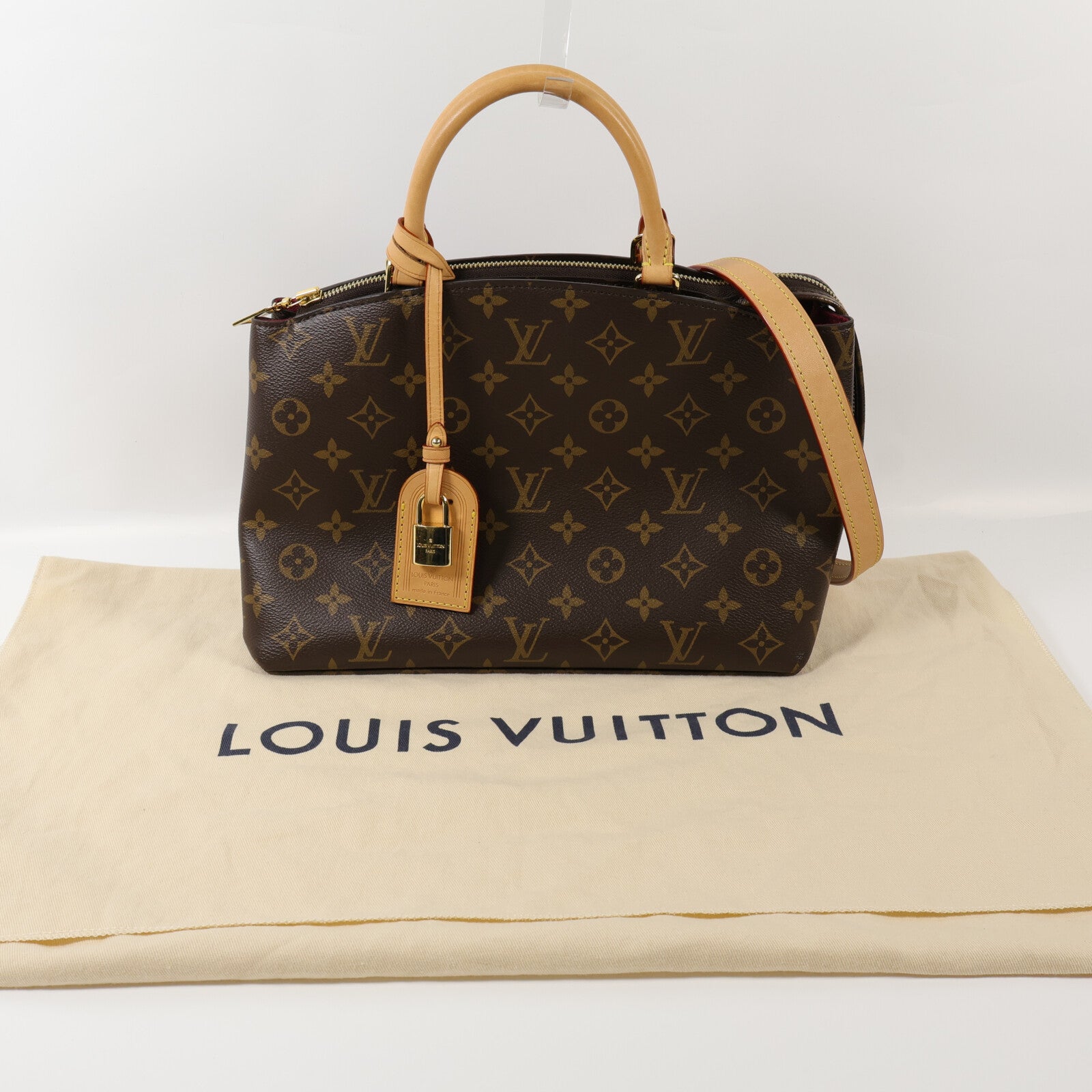 LOUIS VUITTON Monogram Petit Palais金扣手挽肩背兩用袋棕色
