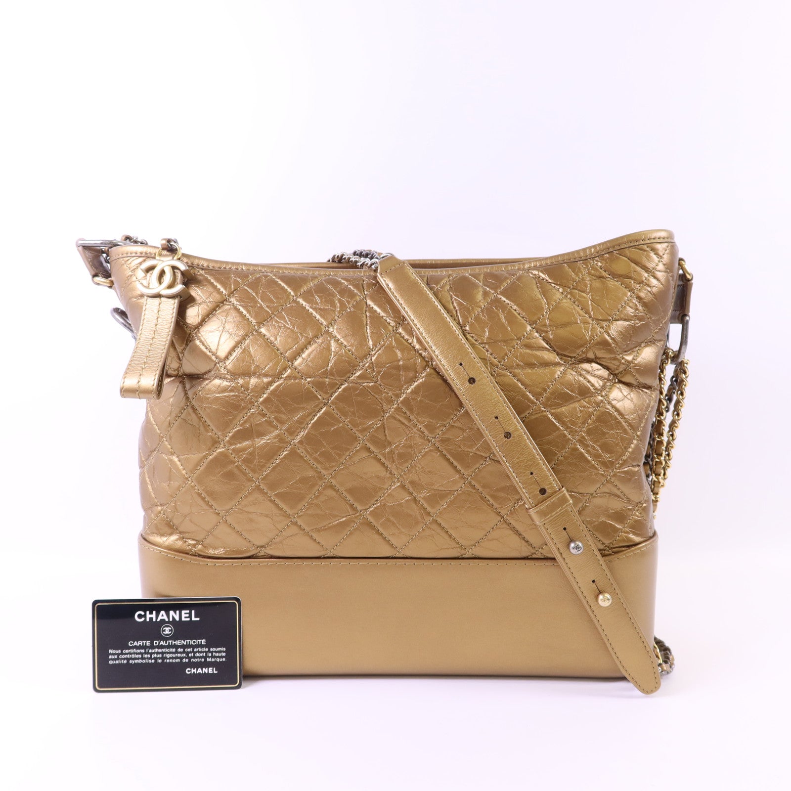 CHANEL 【激減優惠】牛皮皮革Gabrielle Large鏈帶肩背袋