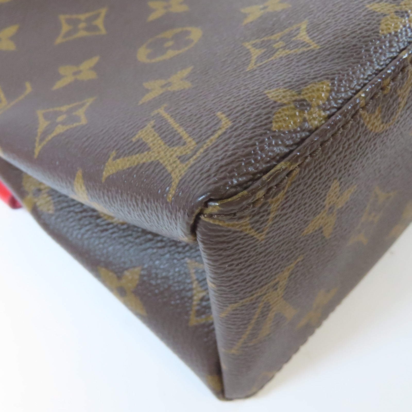 LOUIS VUITTON Monogram/Epi Saint Michel銀扣肩背袋啡色/紅色