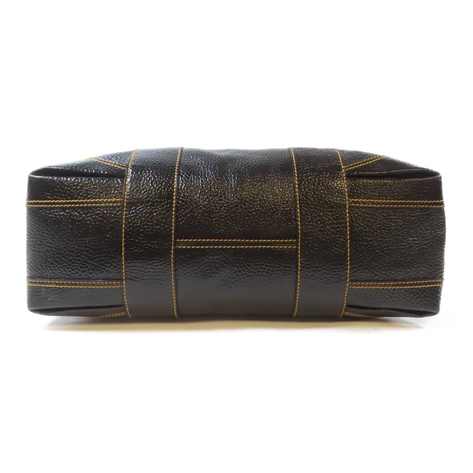 FENDI 【激減優惠】皮革Shoulder Bag銀扣肩背袋黑色