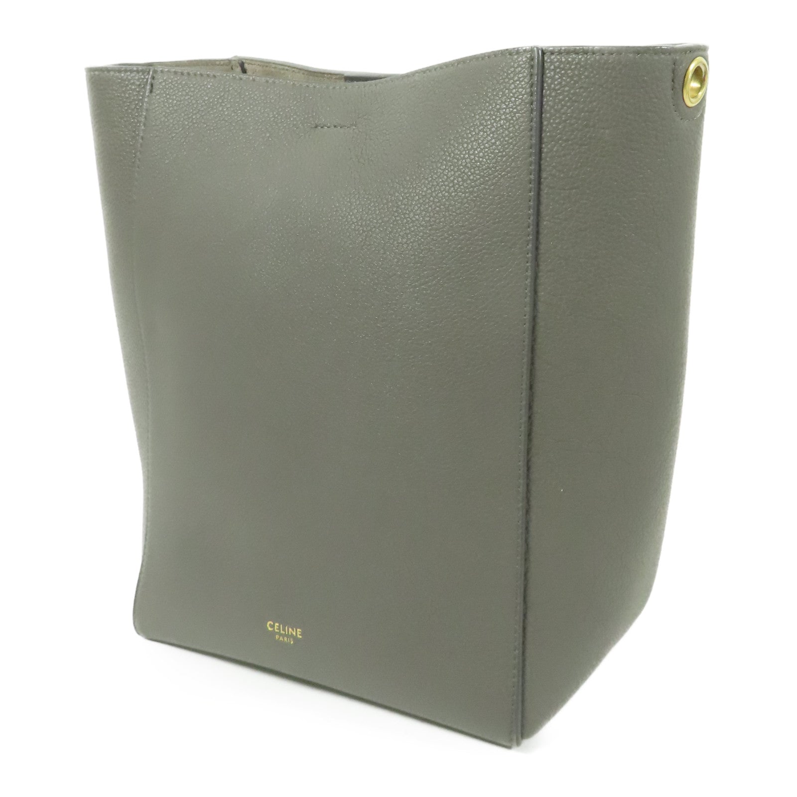 CELINE 牛皮皮革Sangle Bucket金扣肩背袋